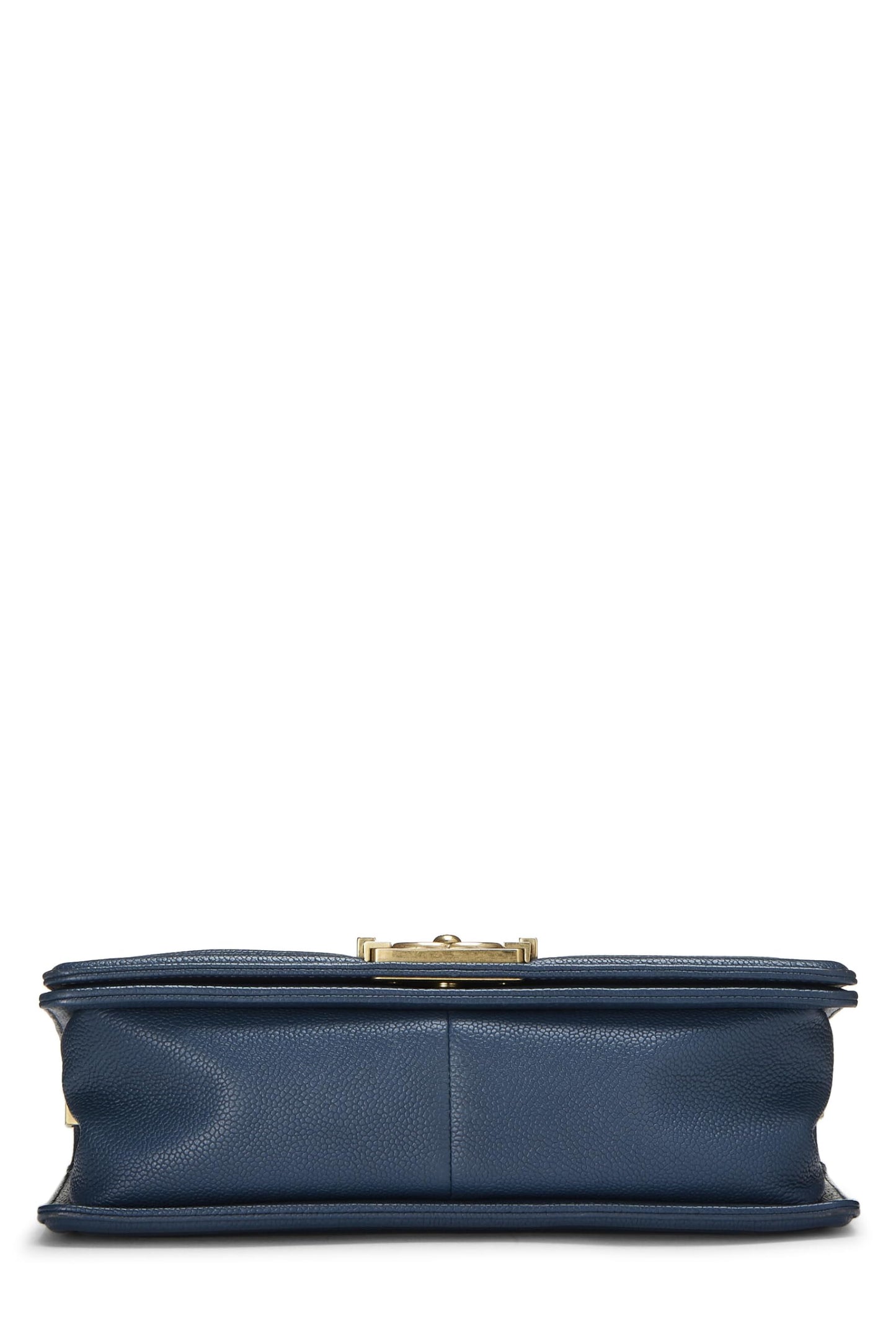 Chanel,  Blue Quilted Caviar Boy Bag Medium, Blue