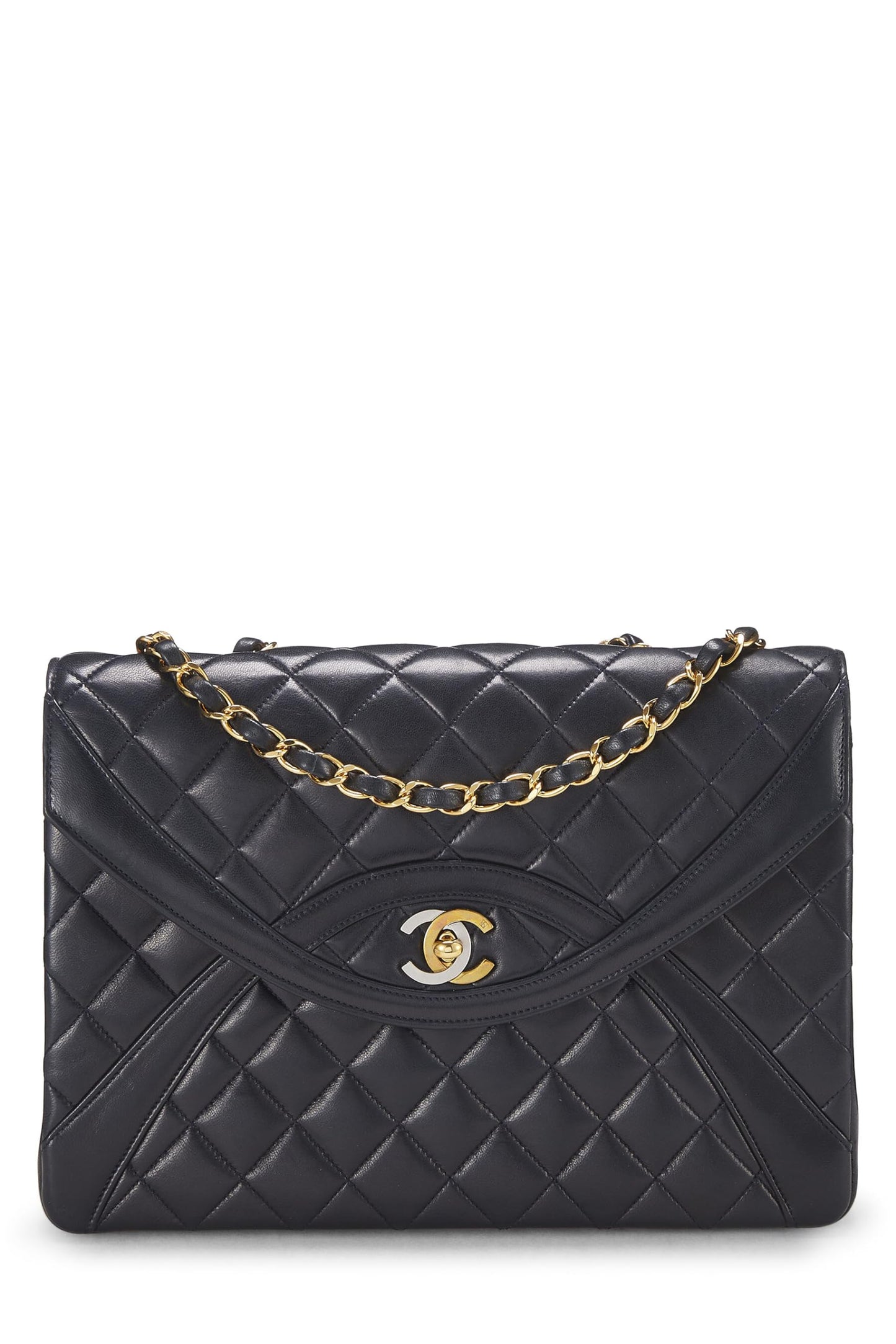 Chanel,  Navy Quilted Lambskin Paris Limited Flap Medium, Navy