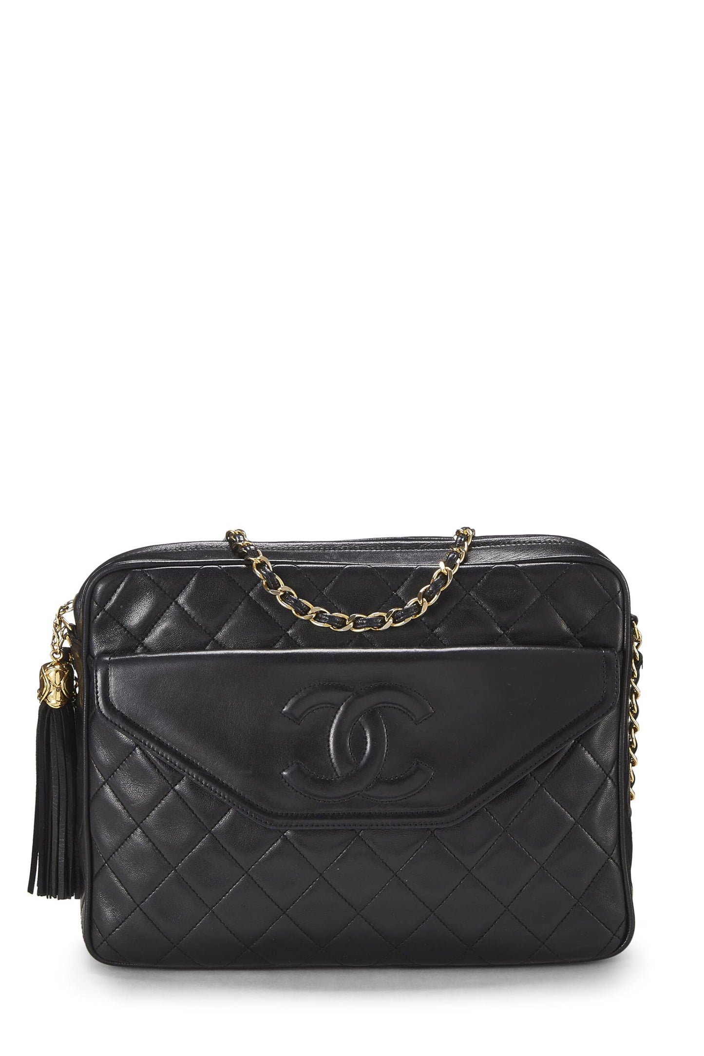 Chanel,  Black Quilted Lambskin Pocket Camera Bag Large, Black