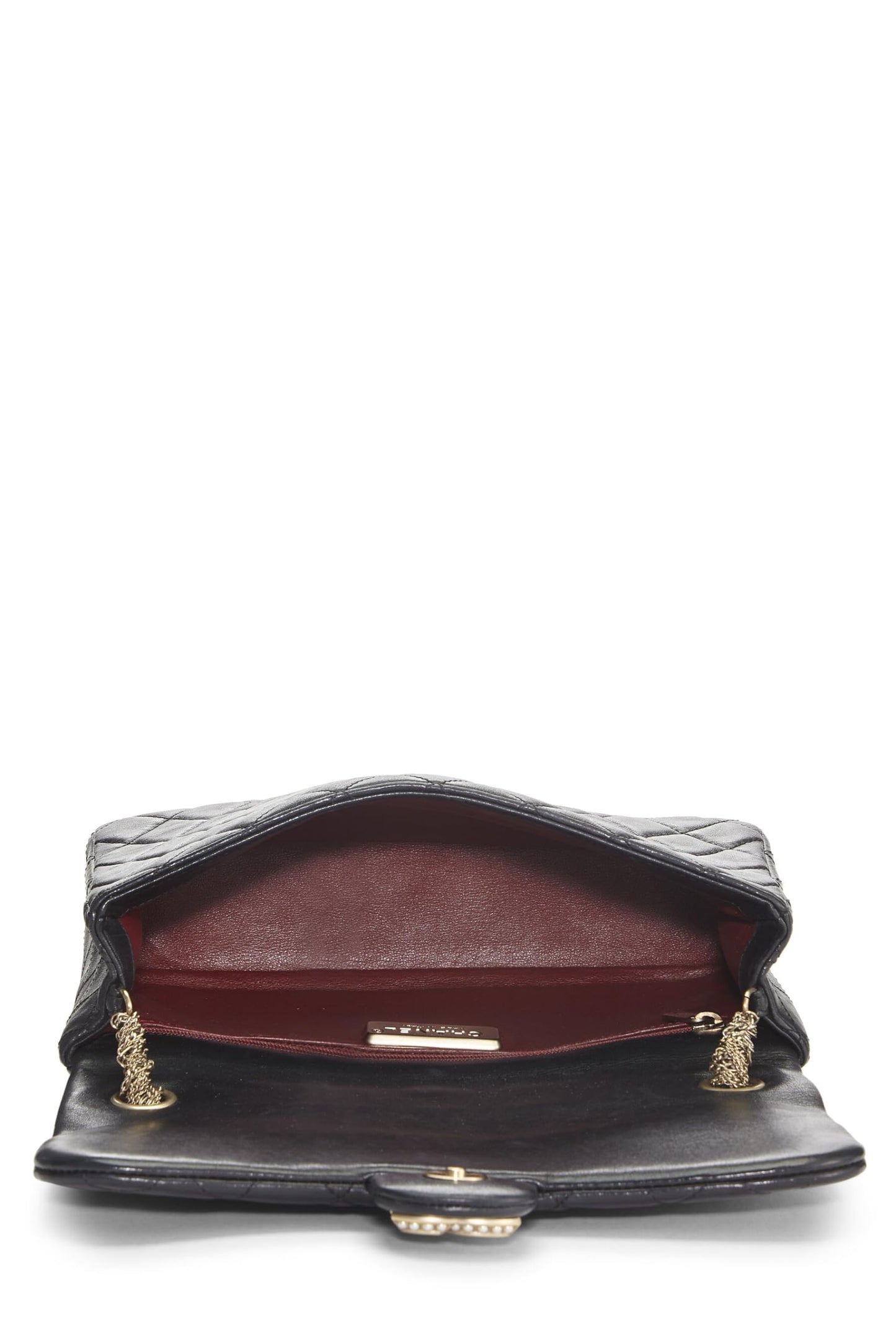 Chanel,  Black Quilted Lambskin Westminster Pearl Flap, Black