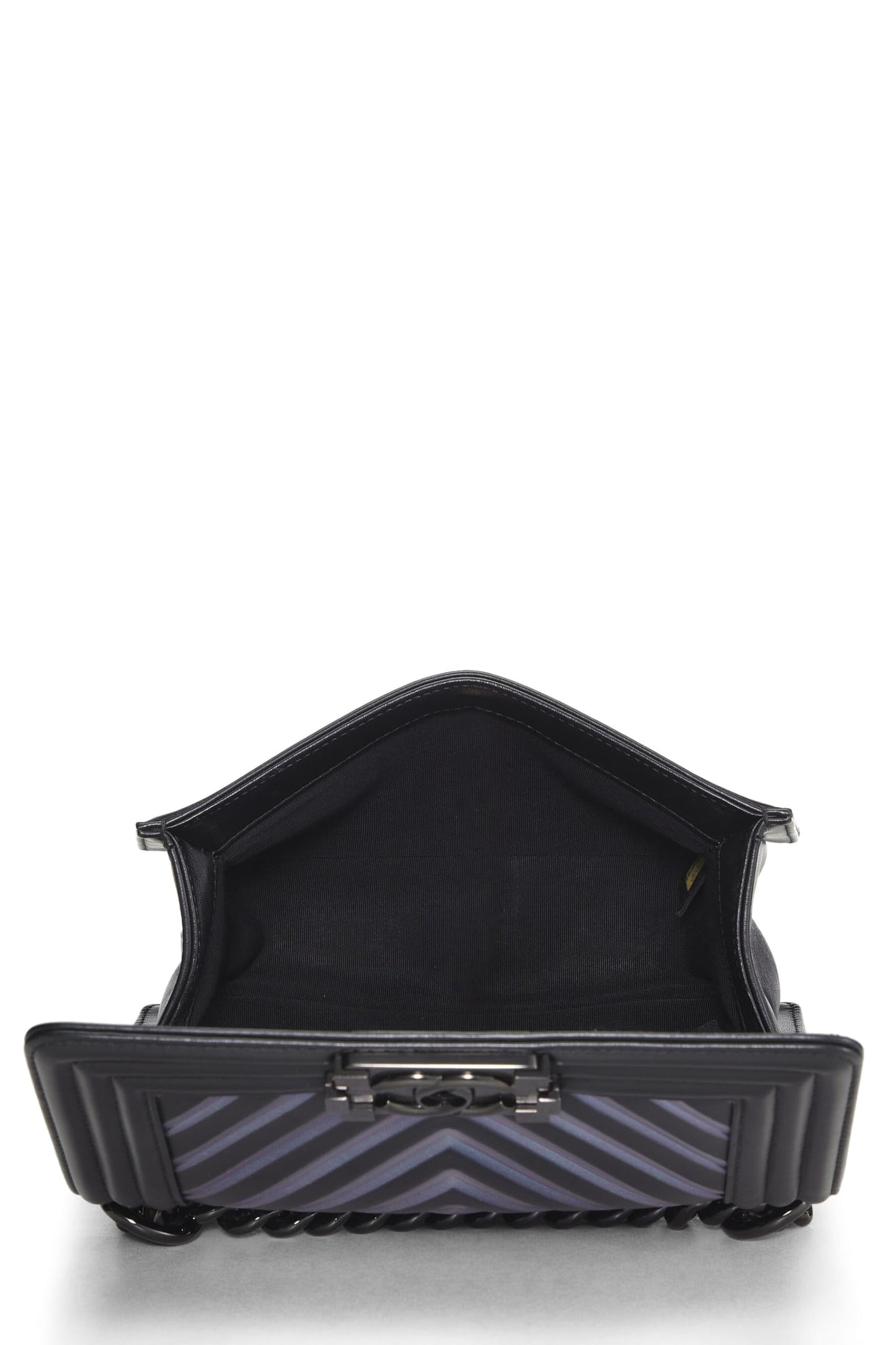 Chanel,  Black Chevron Lambskin Boy Bag Small, Black