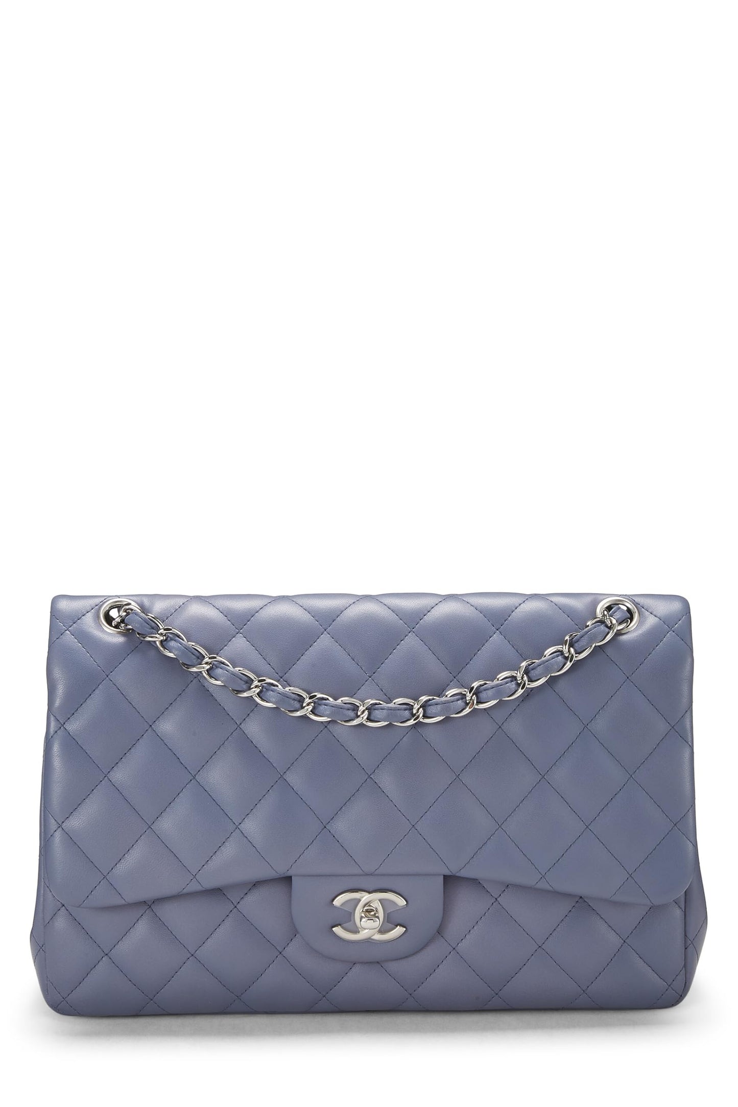 Chanel,  Purple Quilted Lambskin New Classic Double Flap Jumbo, Purple
