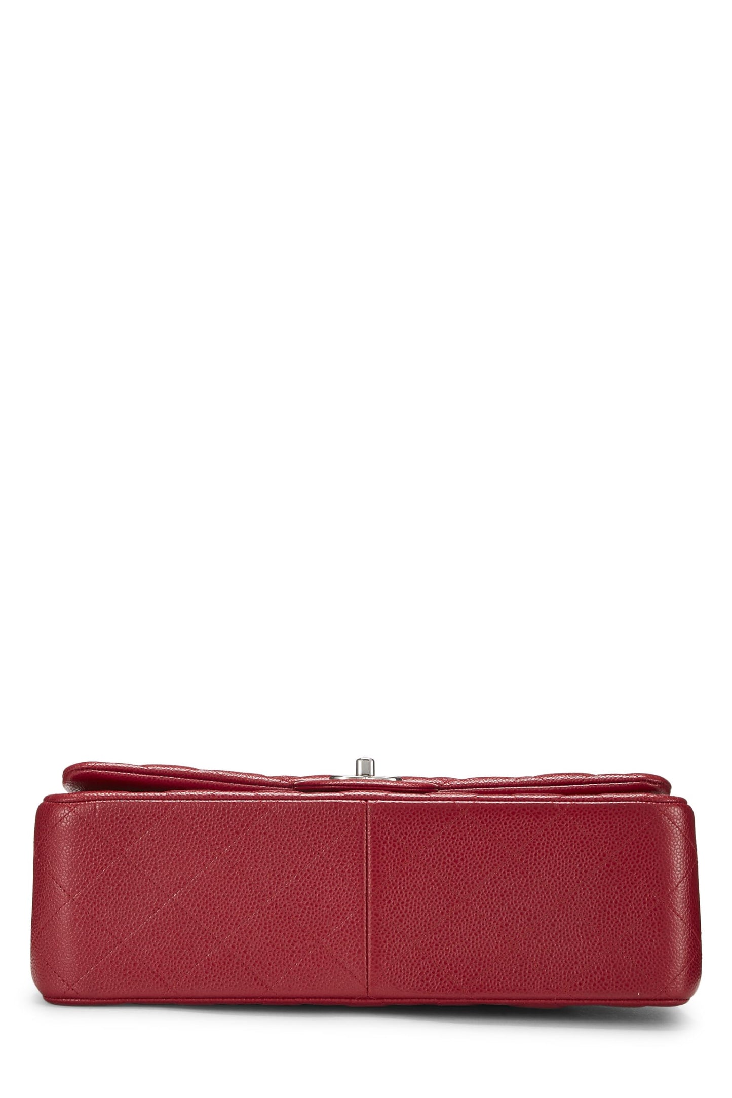 Chanel,  Red Quilted Caviar New Classic Double Flap Jumbo, Red