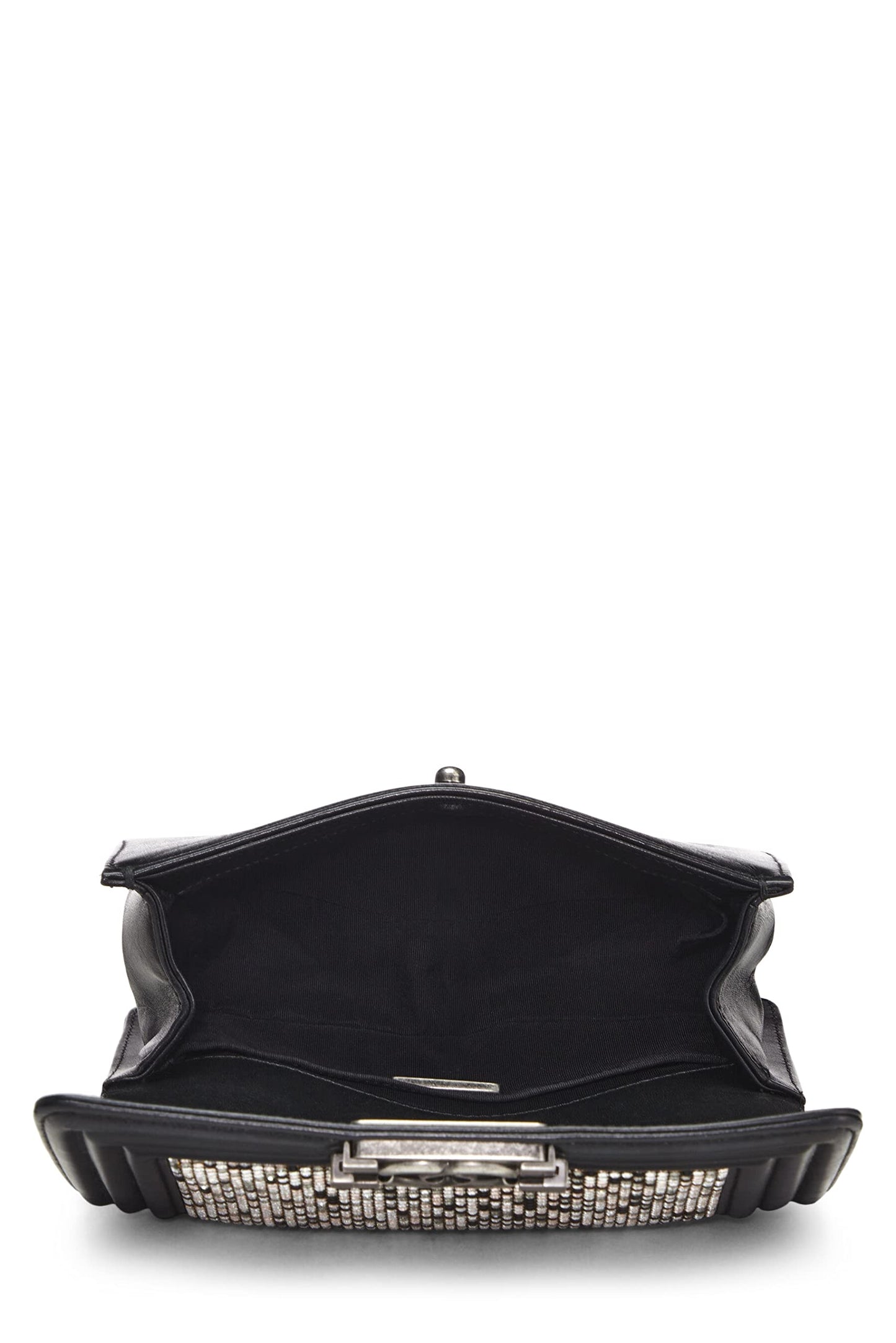 Chanel,  Black Embellished Swarovski Crystal Boy Bag Small, Black