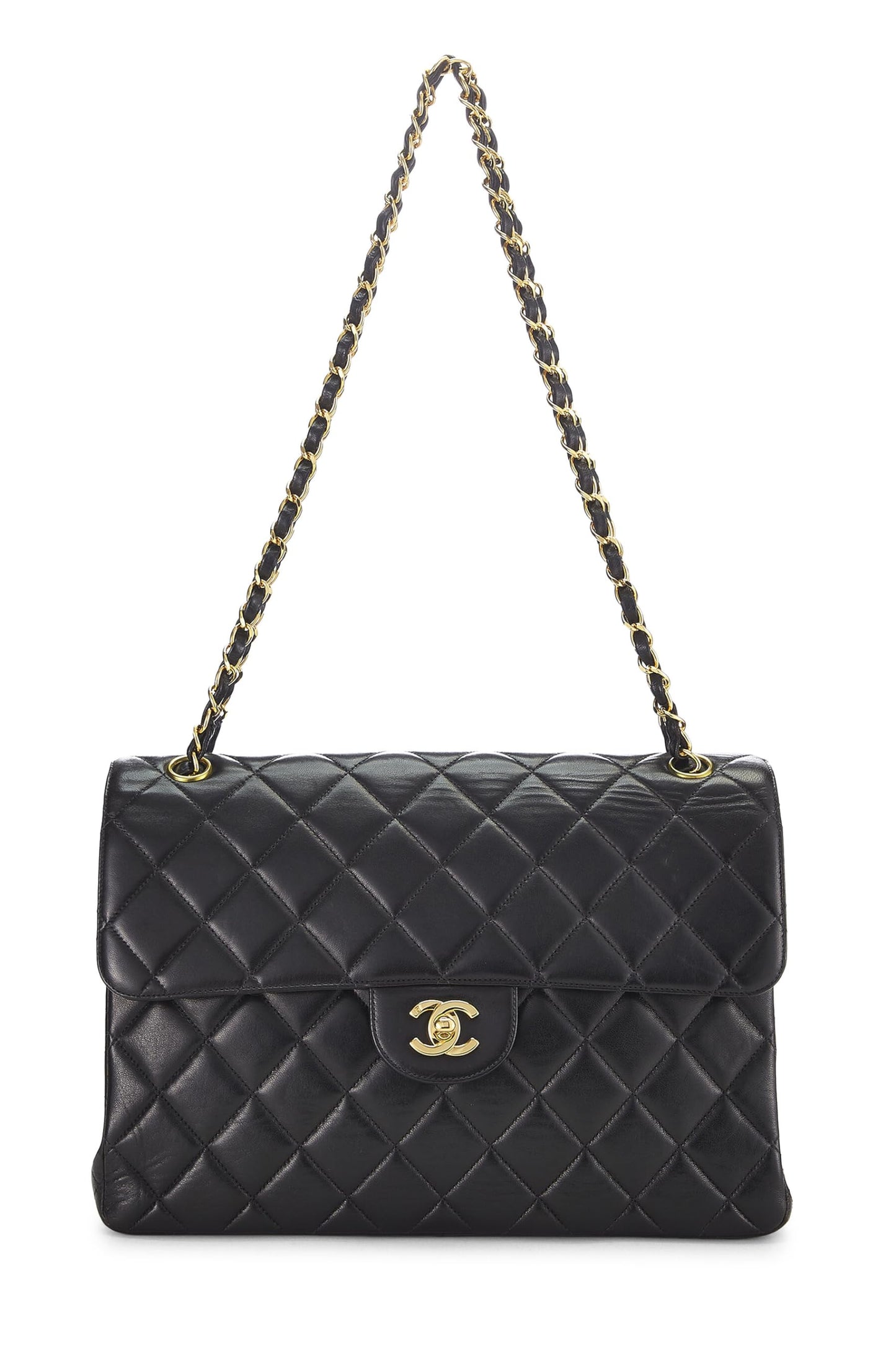 Chanel,  Black Quilted Lambskin Double Sided Classic Flap Jumbo, Black