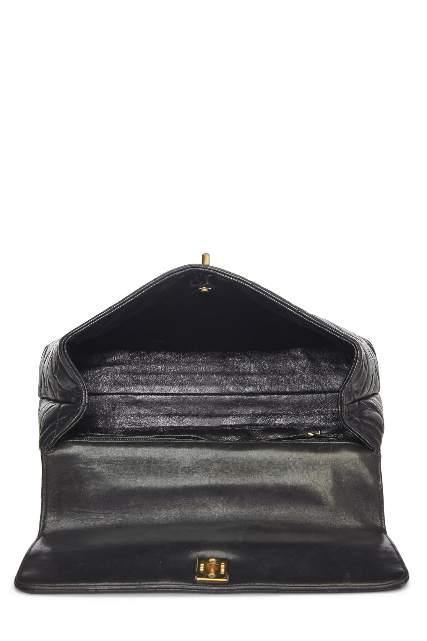 Chanel,  Black Quilted Lambskin Kelly, Black