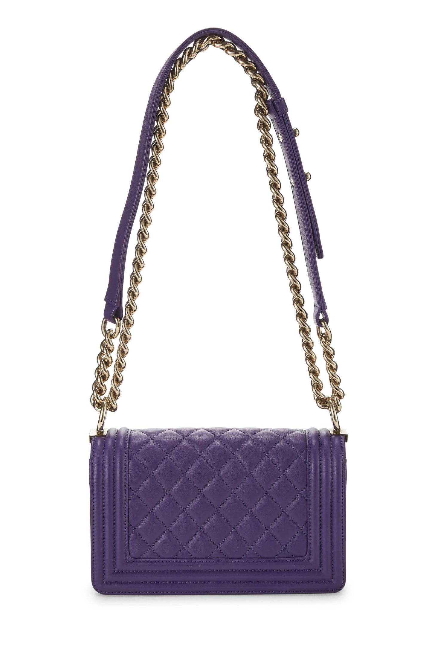 Chanel,  Purple Chevron Lambskin Boy Bag Small, Purple
