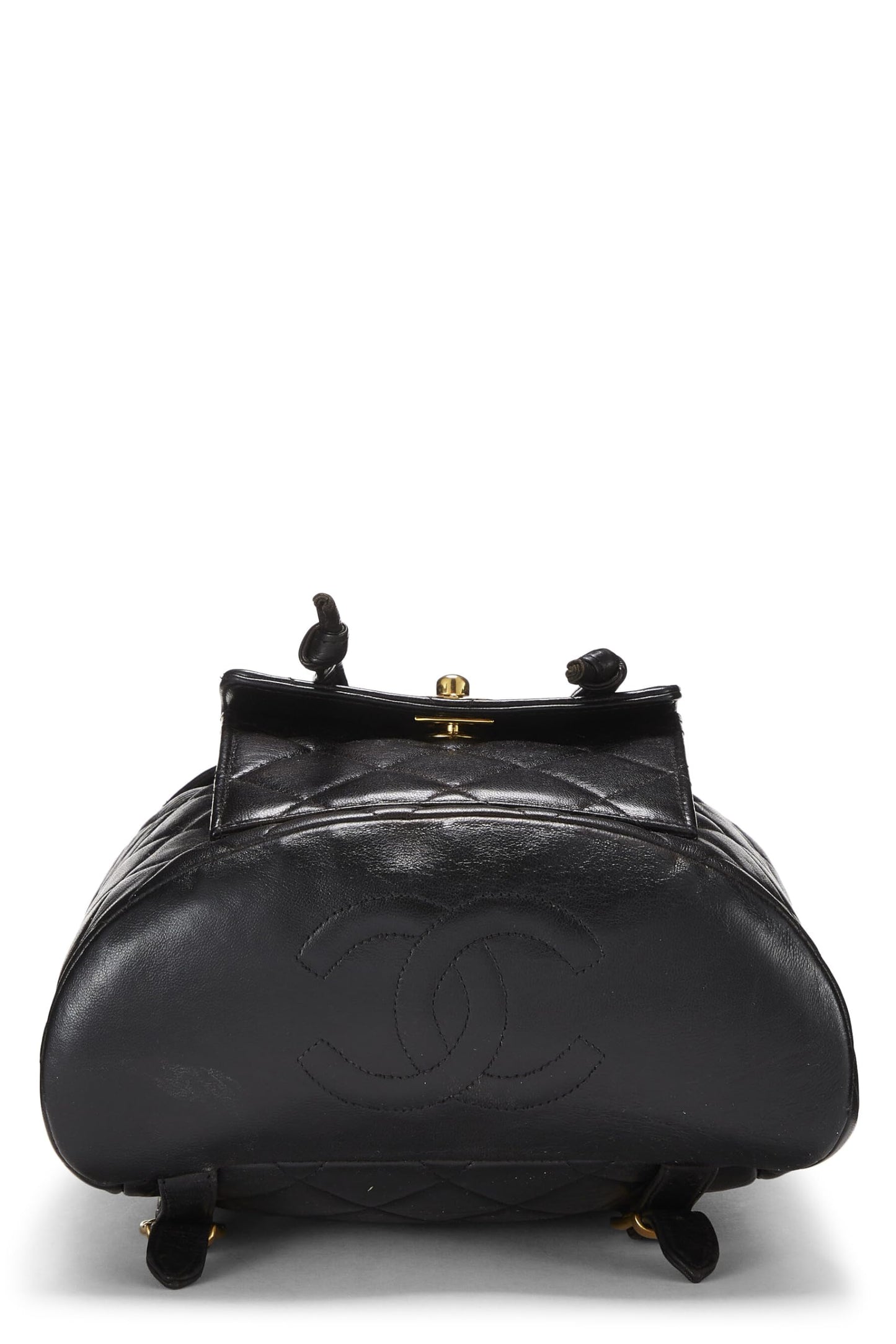 Chanel,  Black Quilted Lambskin 'CC' Classic Backpack Medium, Black