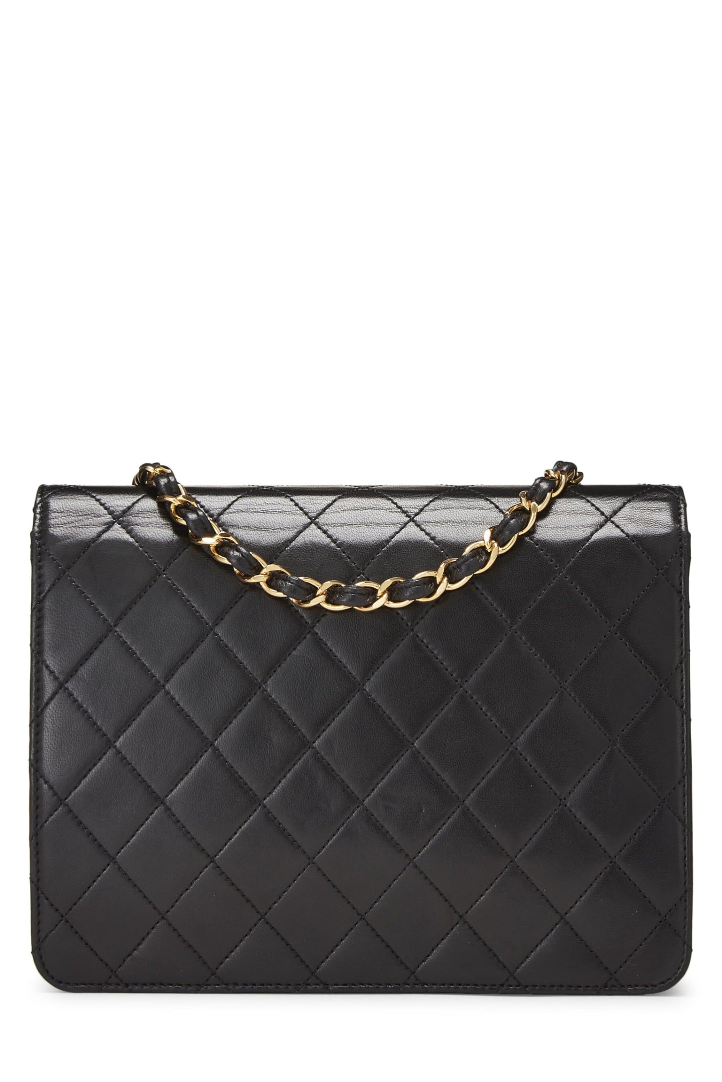 Chanel,  Black Lambskin Ex Flap Small, Black