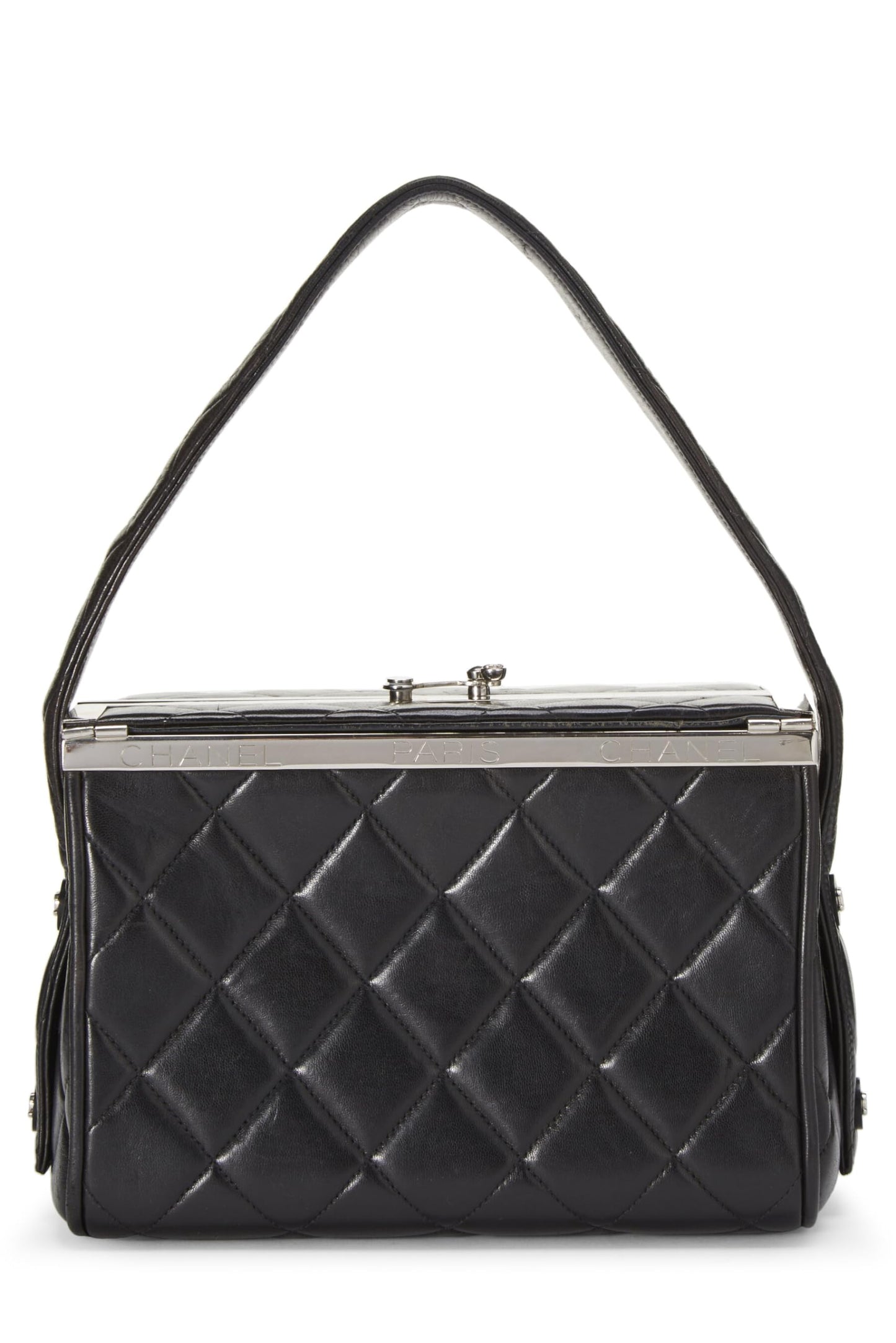 Chanel,  Black Quilted Lambskin Box Vanity Small, Black