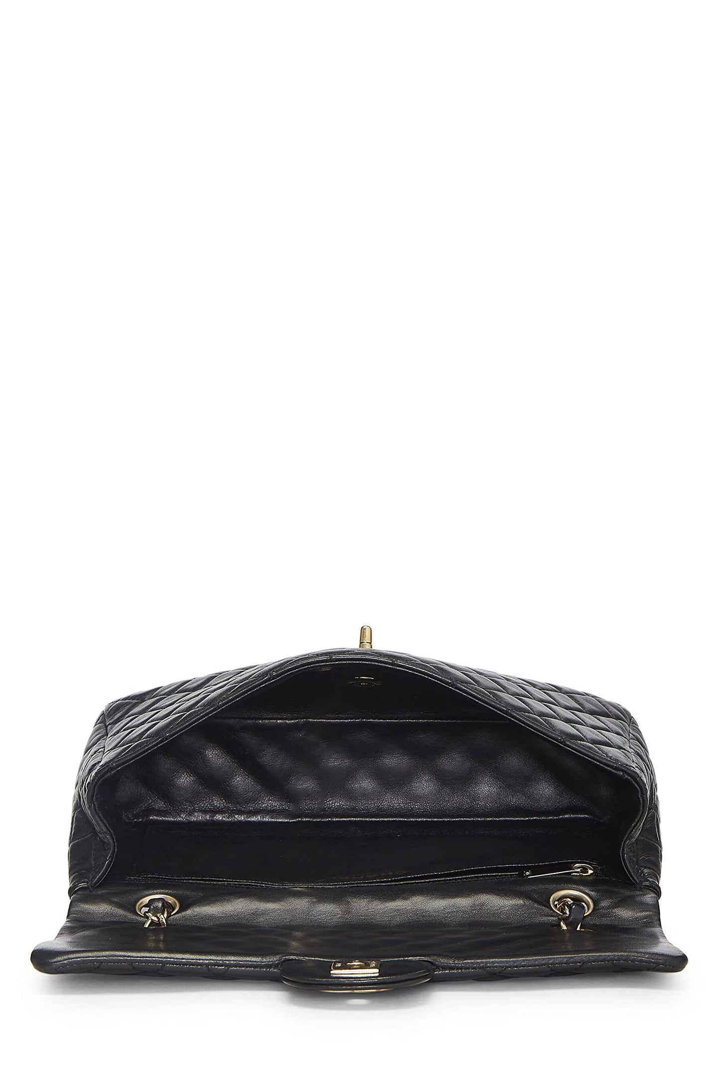 Chanel,  Black Quilted Lambskin Valentine Single Flap Medium, Black