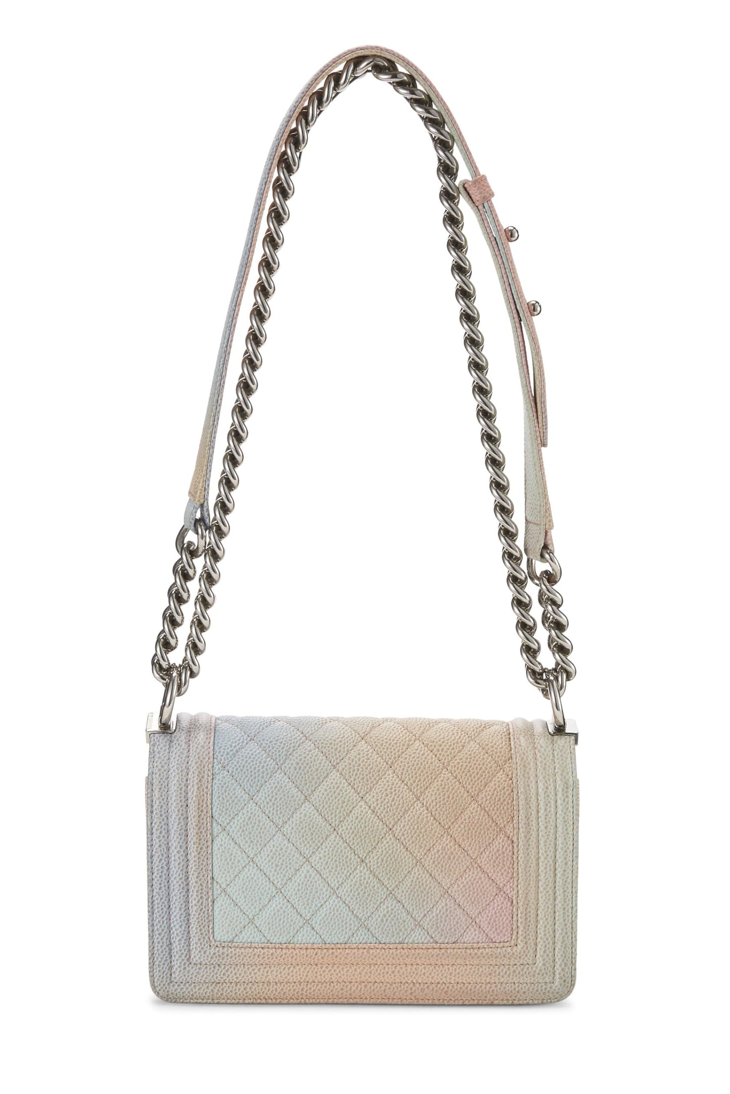 Chanel,  Rainbow Quilted Caviar Boy Bag Small, Pink