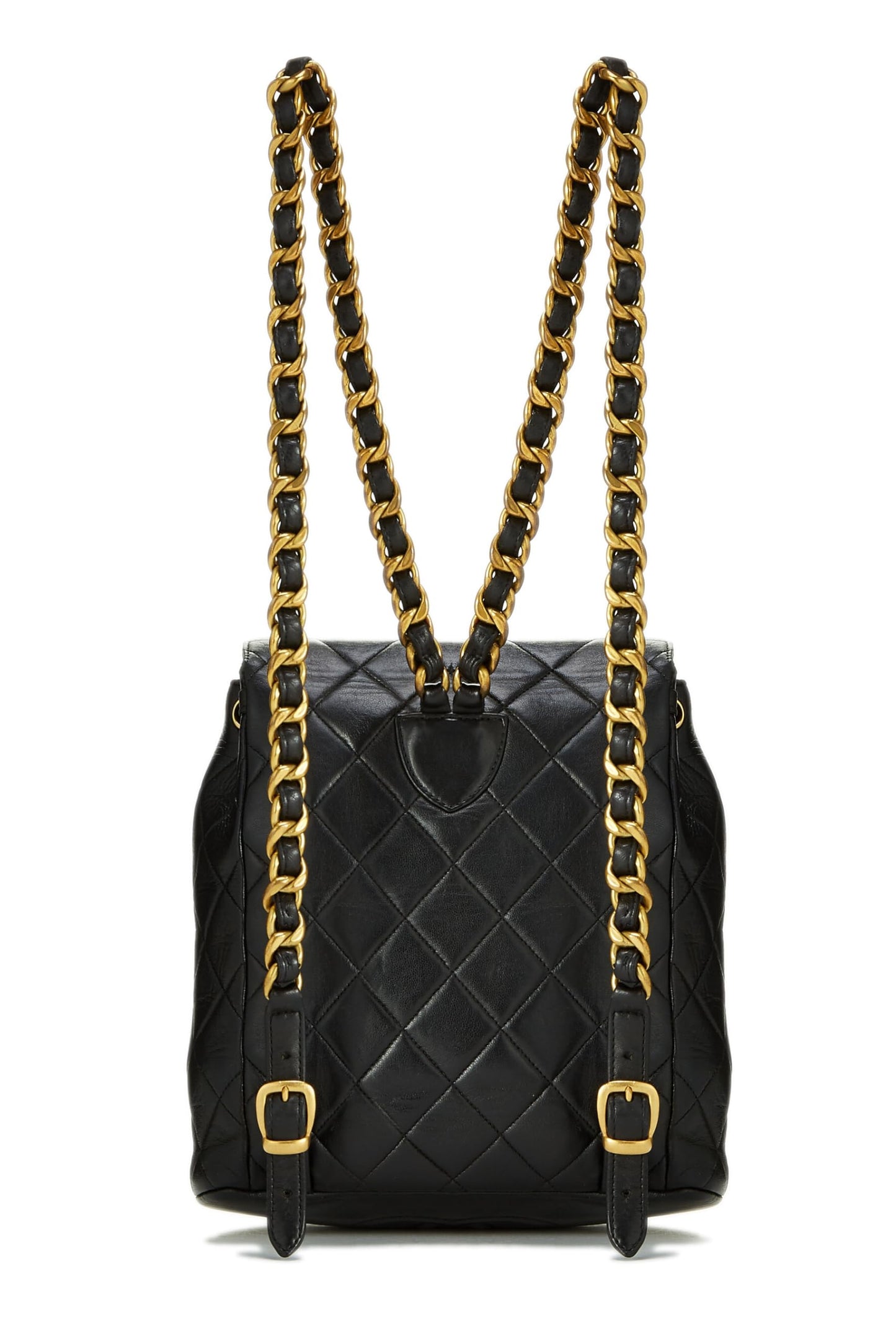 Chanel,  Black Quilted Lambskin 'CC' Classic Backpack Medium, Black