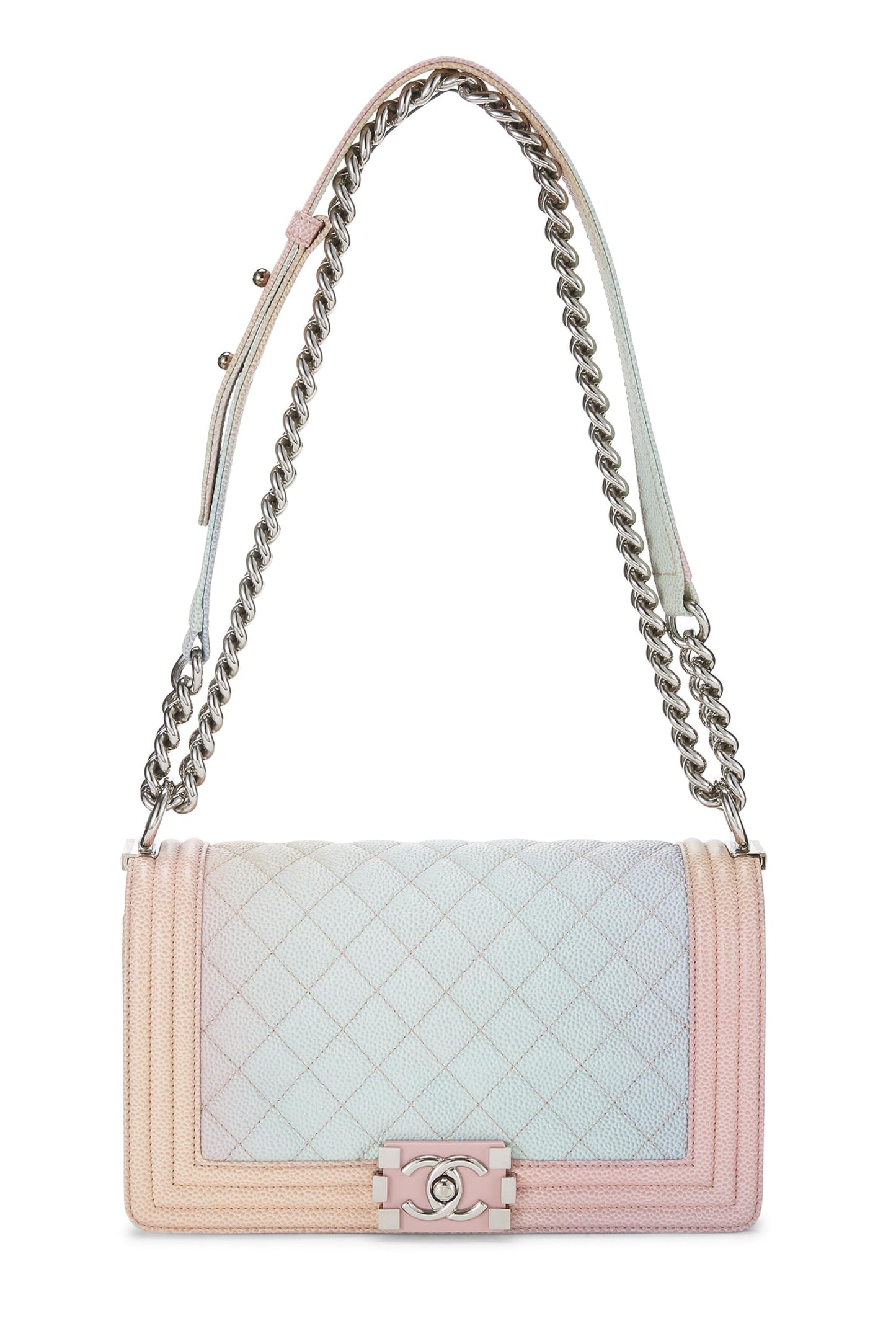 Chanel,  Rainbow Quilted Caviar Boy Bag Medium, Multi