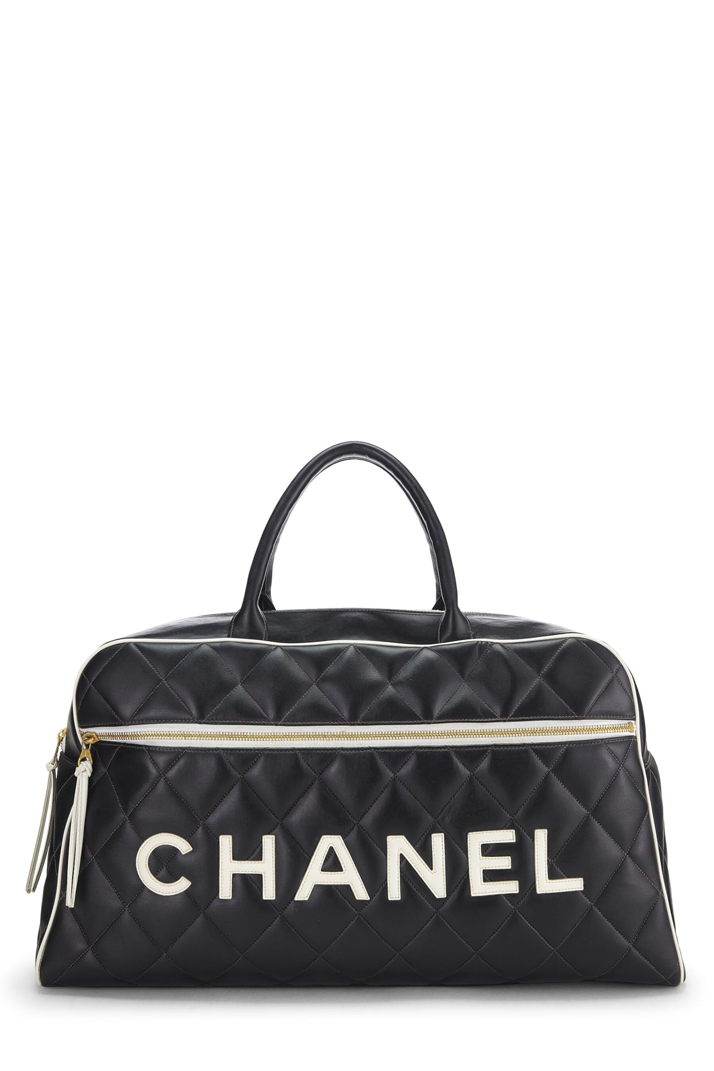 Chanel,  Black Quilted Calfskin Bowler Large, Black