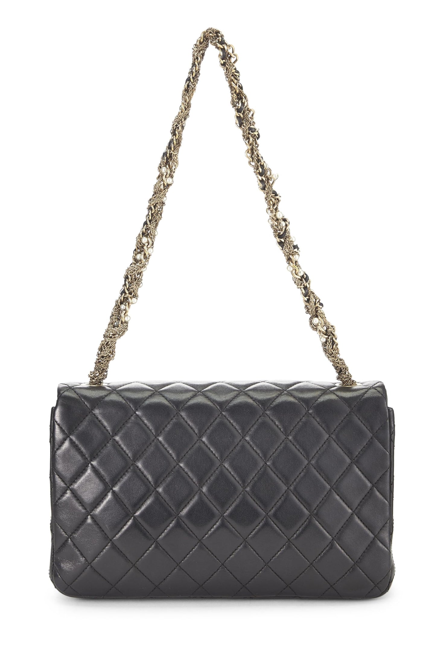 Chanel,  Black Quilted Lambskin Westminster Pearl Flap, Black