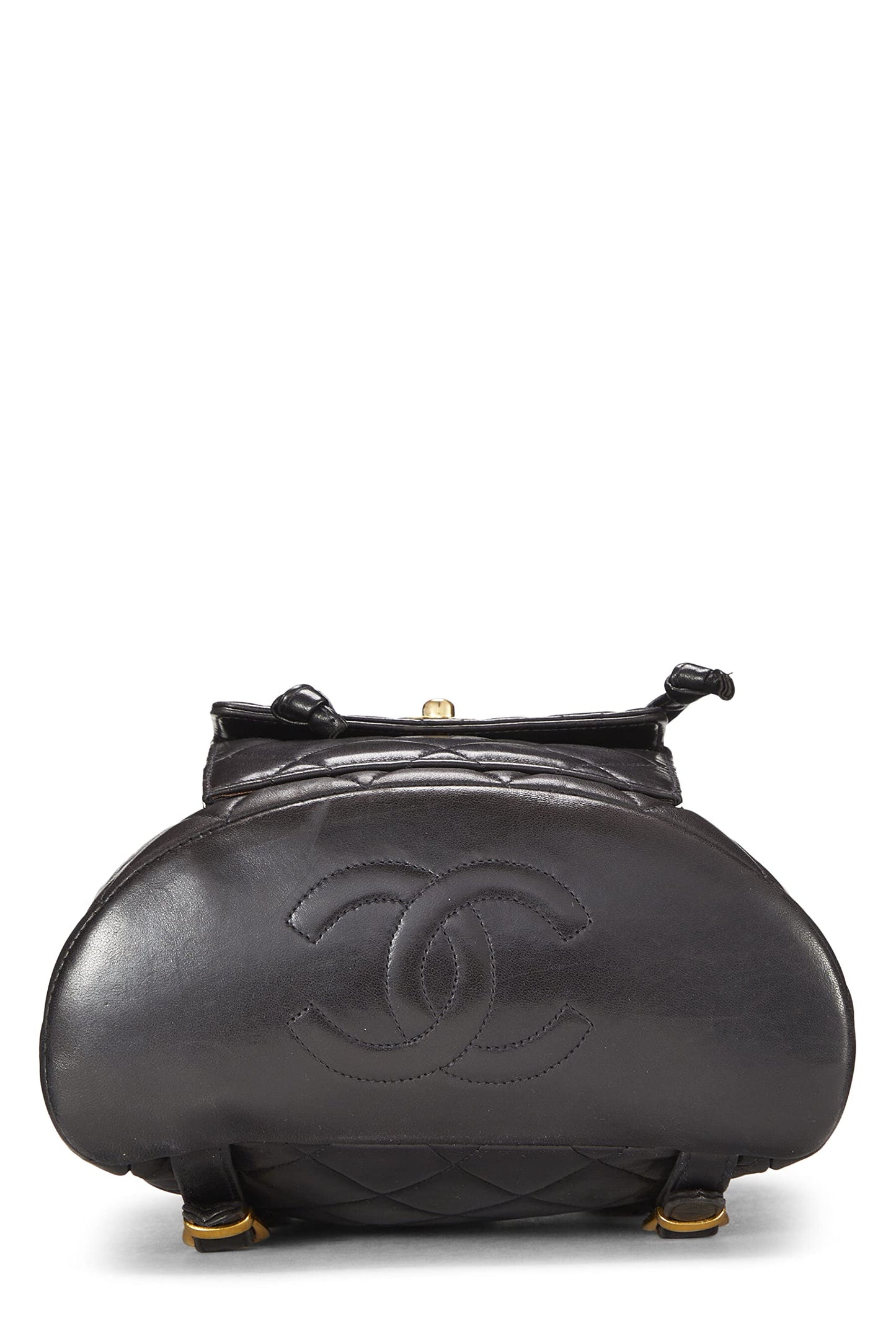 Chanel,  Black Quilted Lambskin Classic Backpack Medium, Black