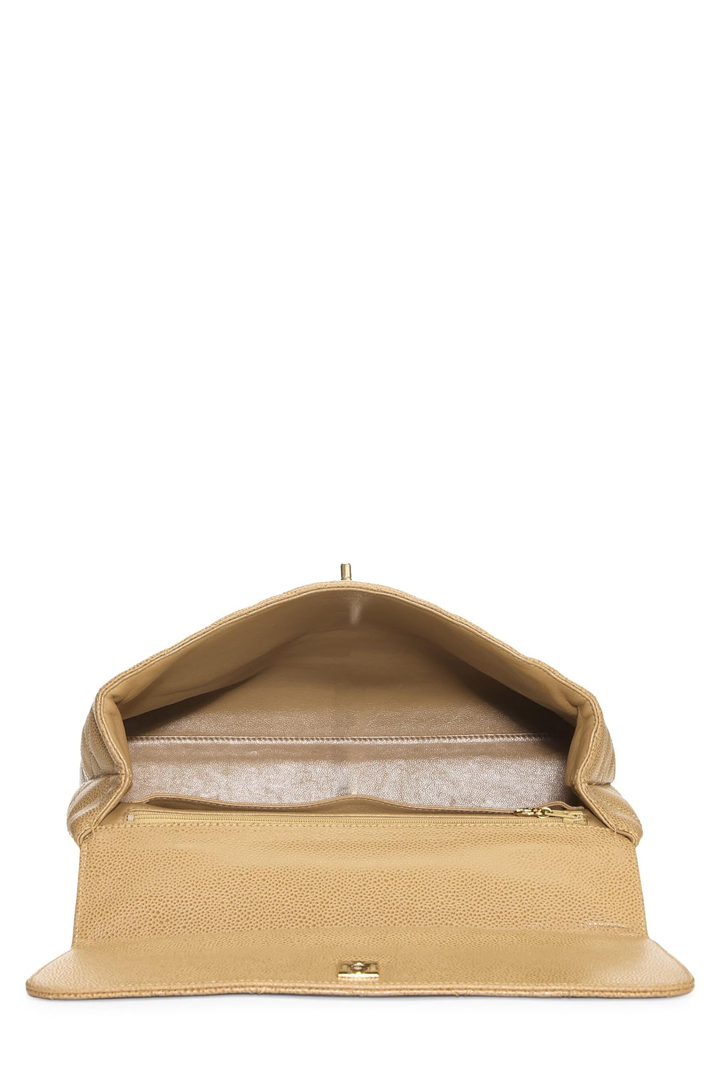 Chanel,  Beige Quilted Caviar Kelly, Beige