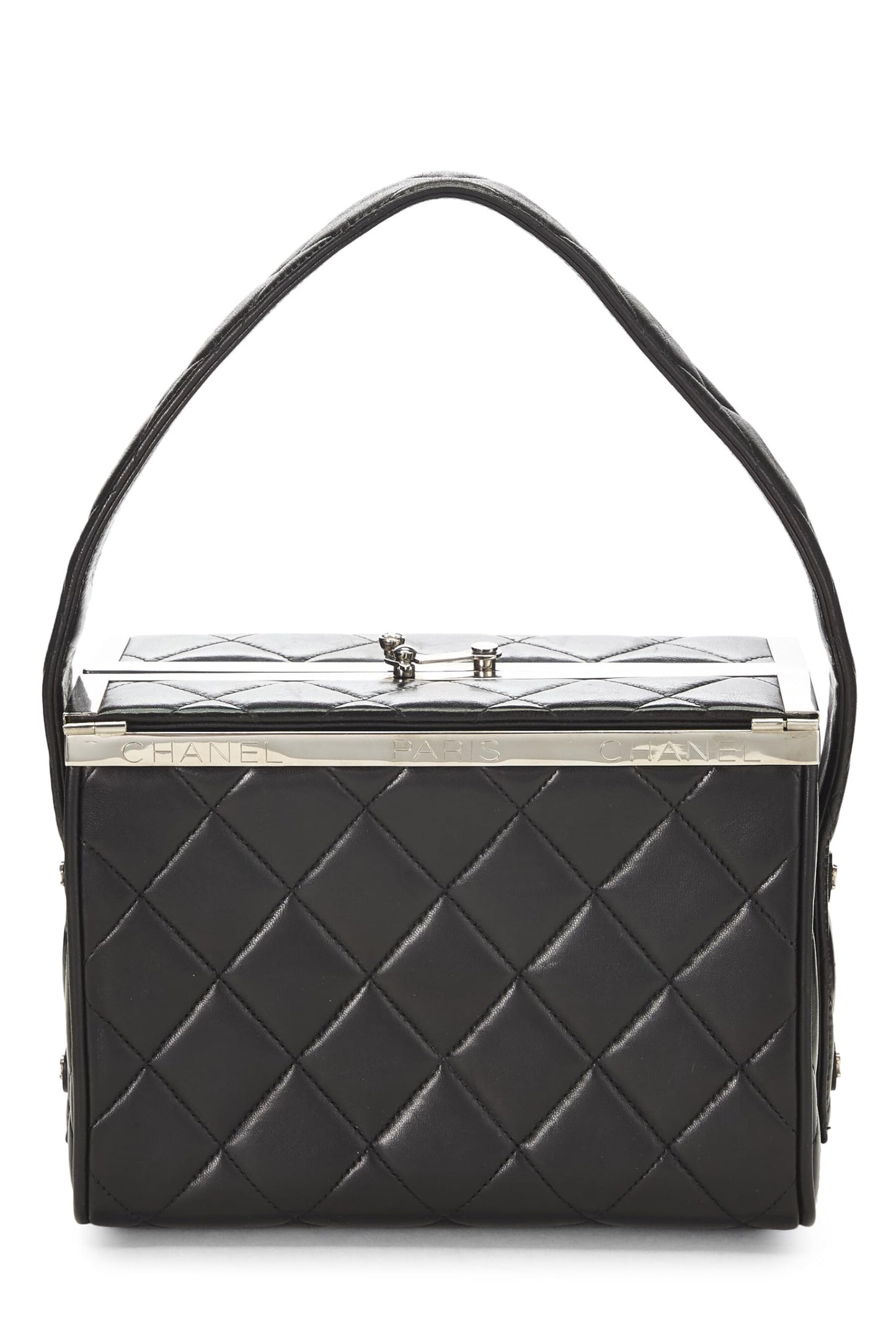 Chanel,  Black Quilted Lambskin Box Vanity Small, Black