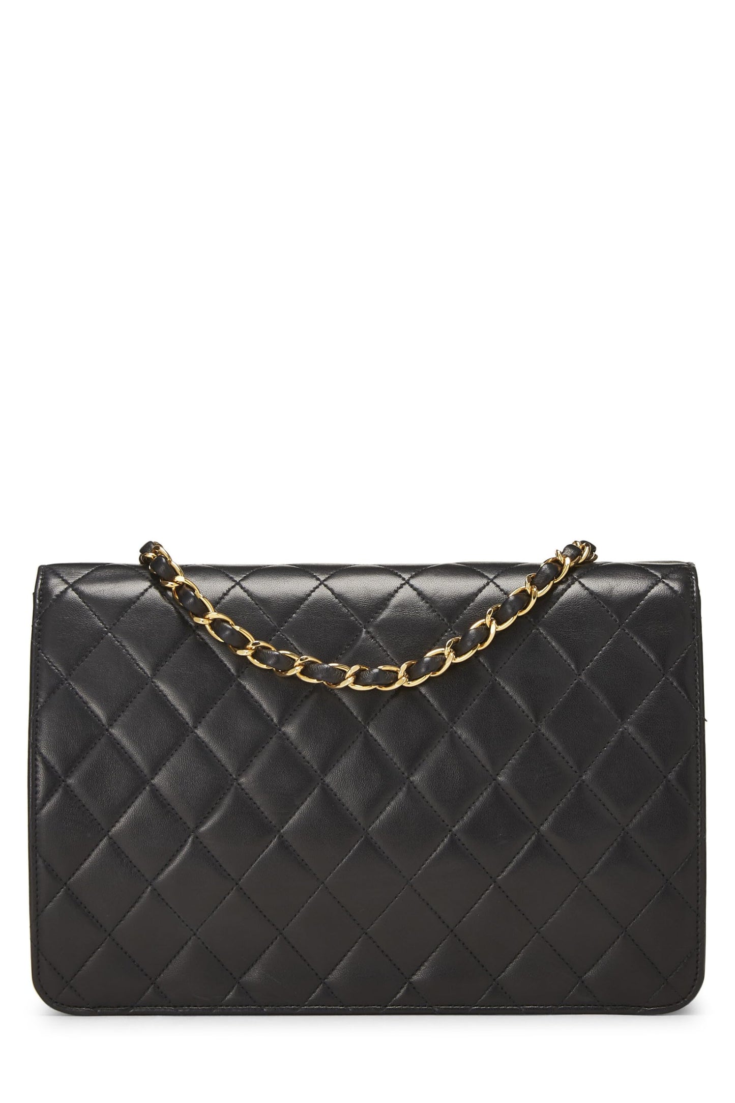 Chanel,  Black Quilted Lambskin Ex Flap Medium, Black