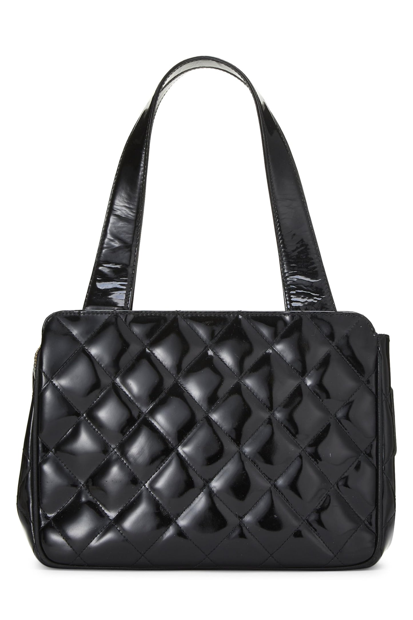 Chanel,  Black Quilted Patent Leather Handbag Small, Black