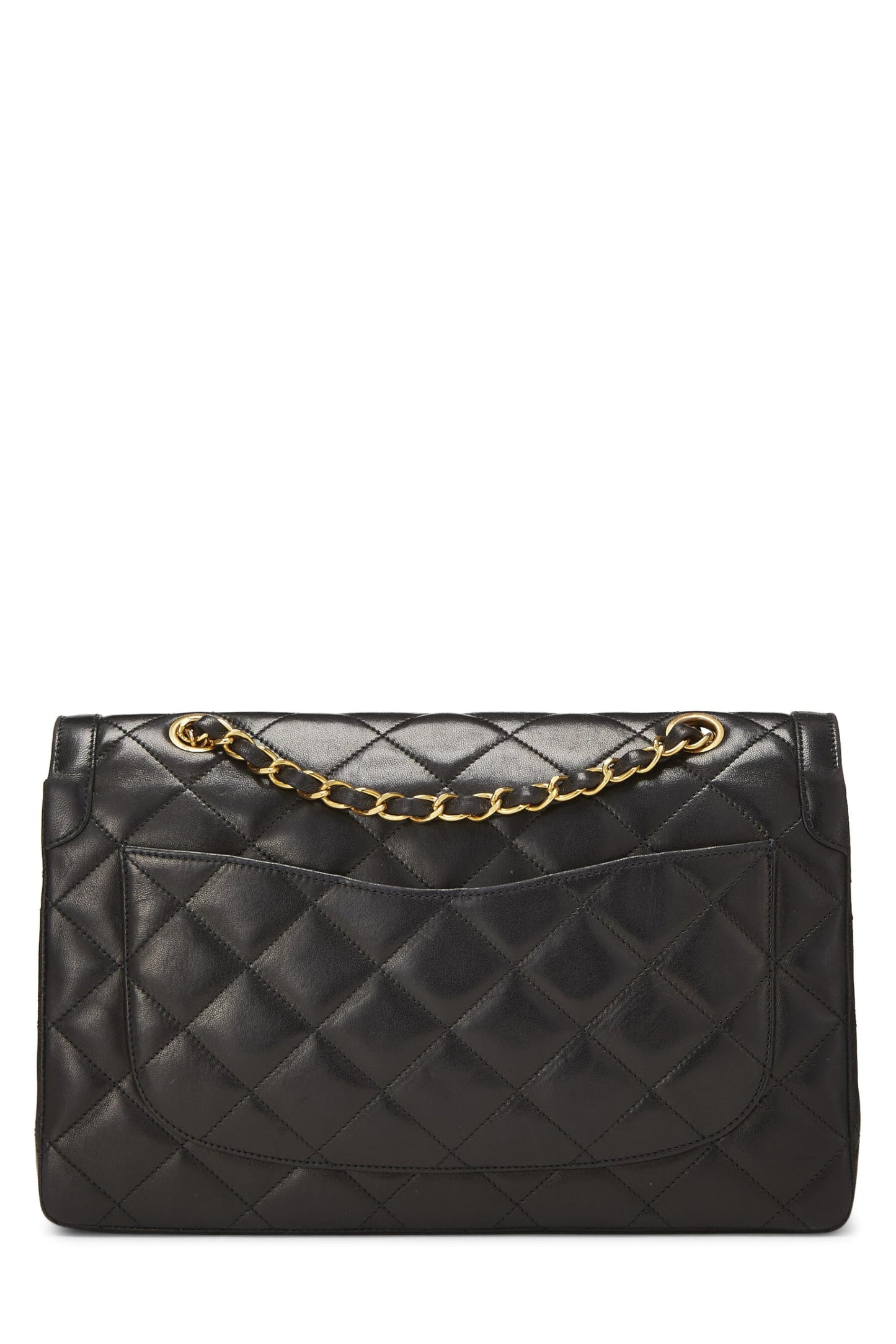 Chanel,  Black Quilted Lambskin Paris Limited Double Flap Jumbo, Black