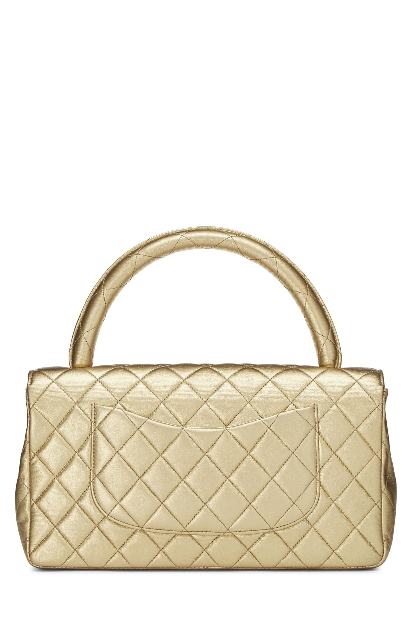 Chanel,  Metallic Gold Quilted Lambskin Kelly Flap Medium, Gold