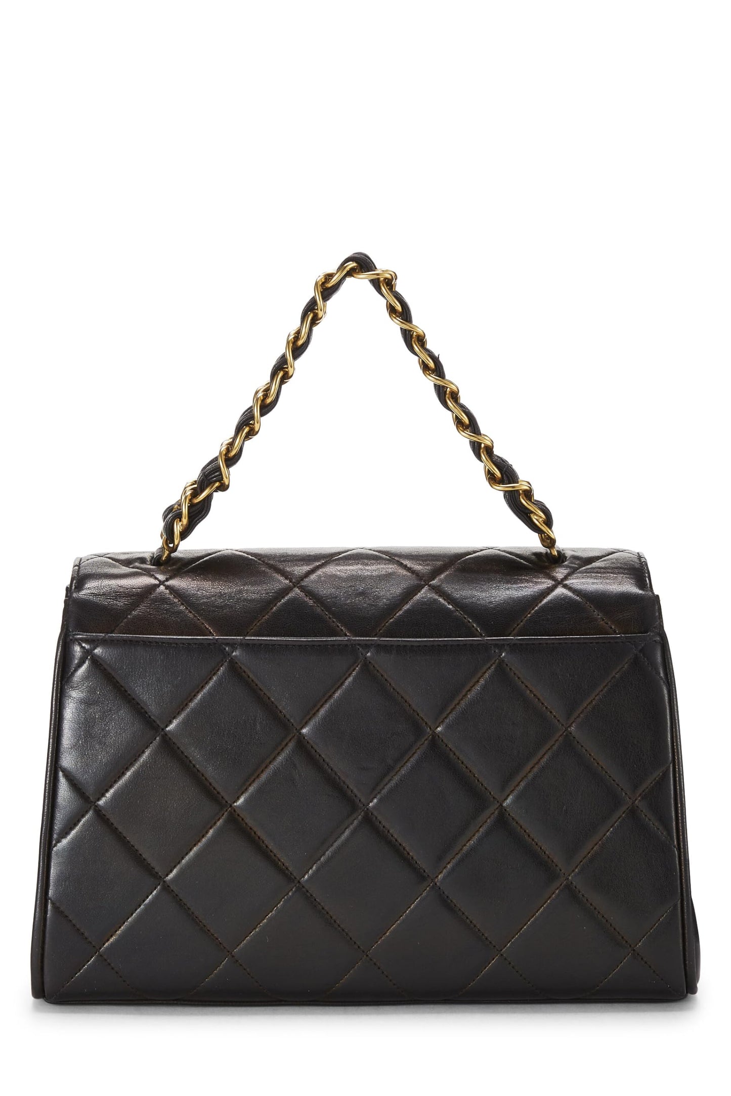 Chanel,  Black Quilted Lambskin Handbag Medium, Black