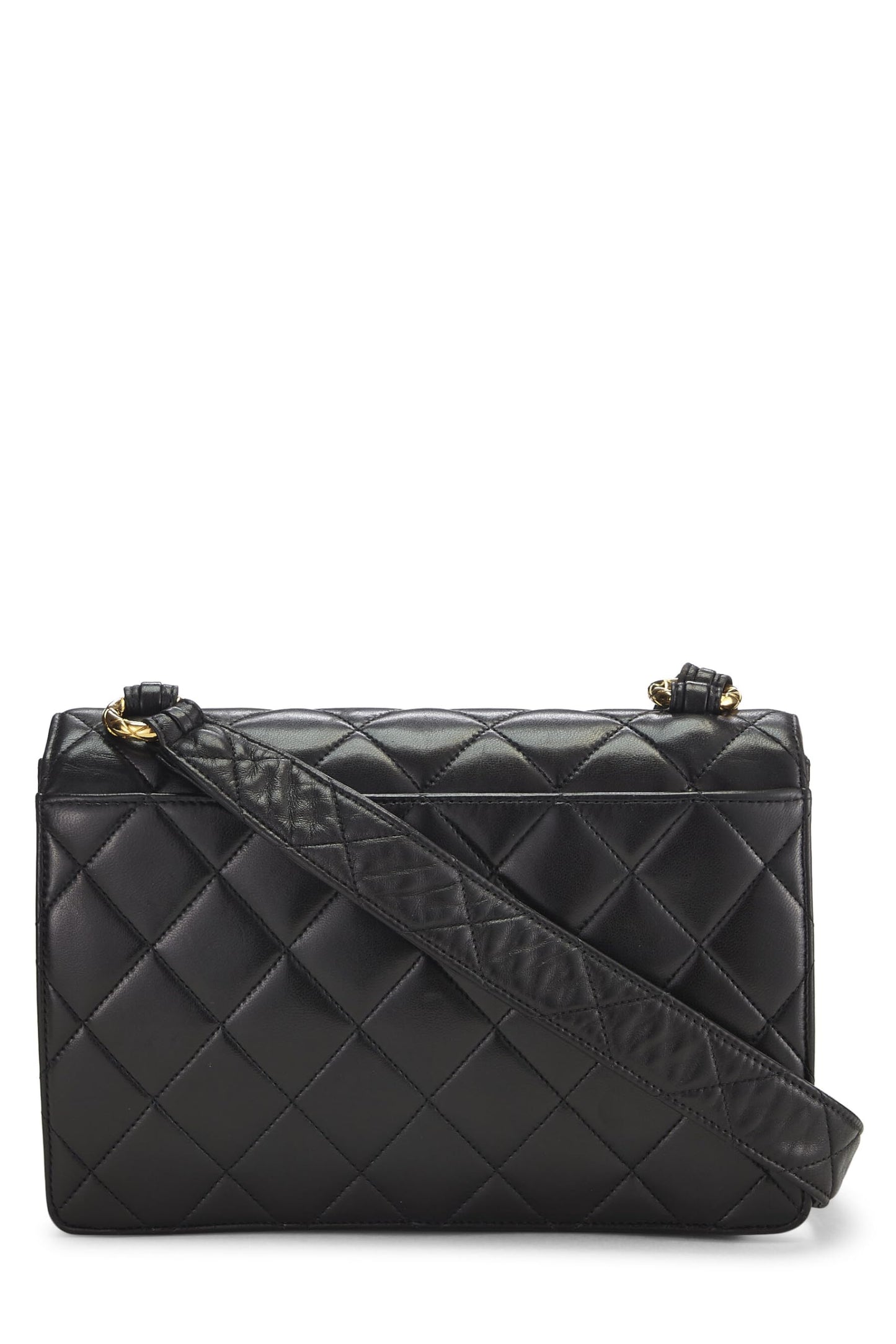 Chanel,  Black Quilted Lambskin Shoulder Bag, Black
