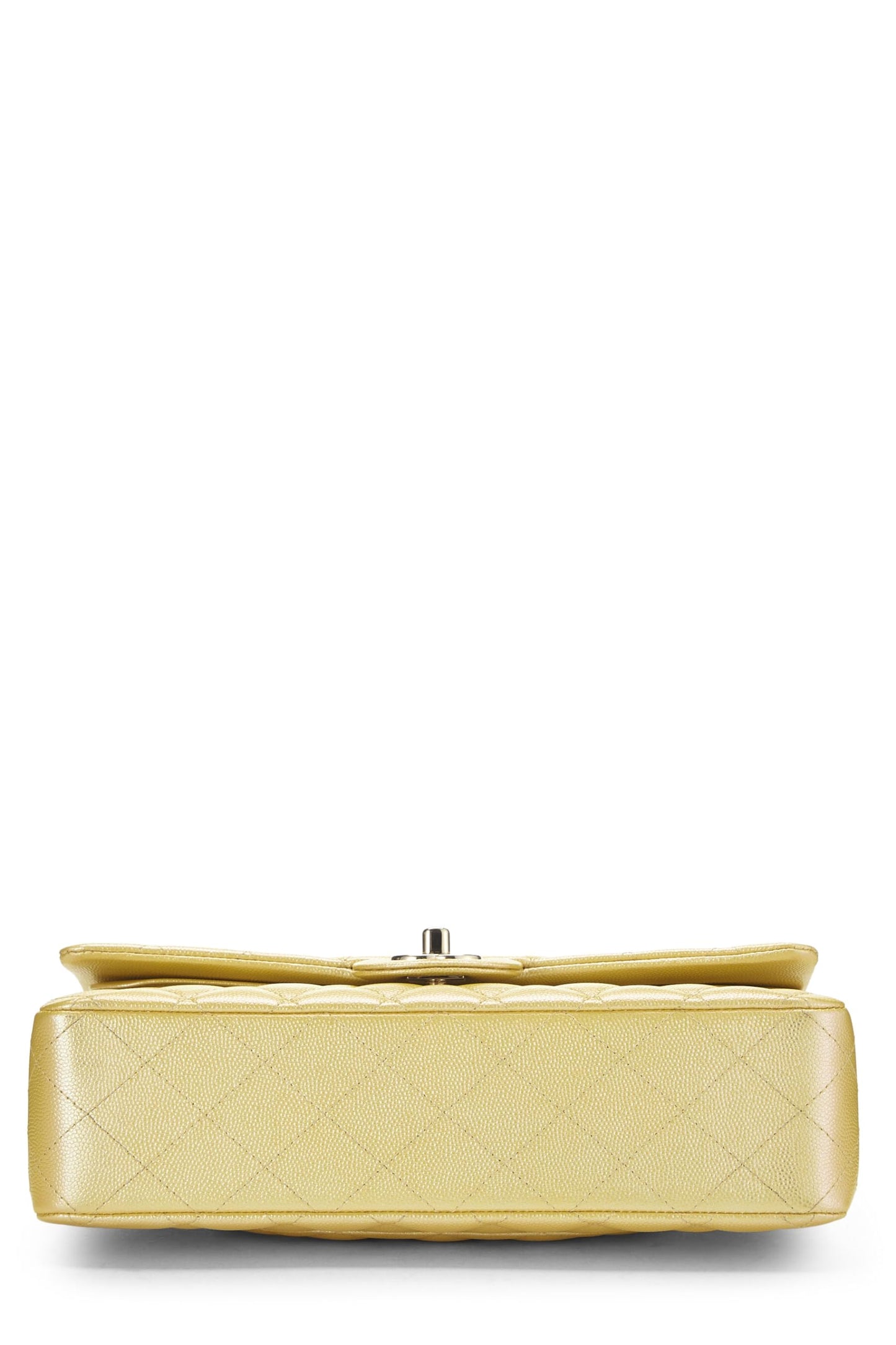 Chanel,  Iridescent Yellow Caviar Classic Double Flap Medium, Yellow