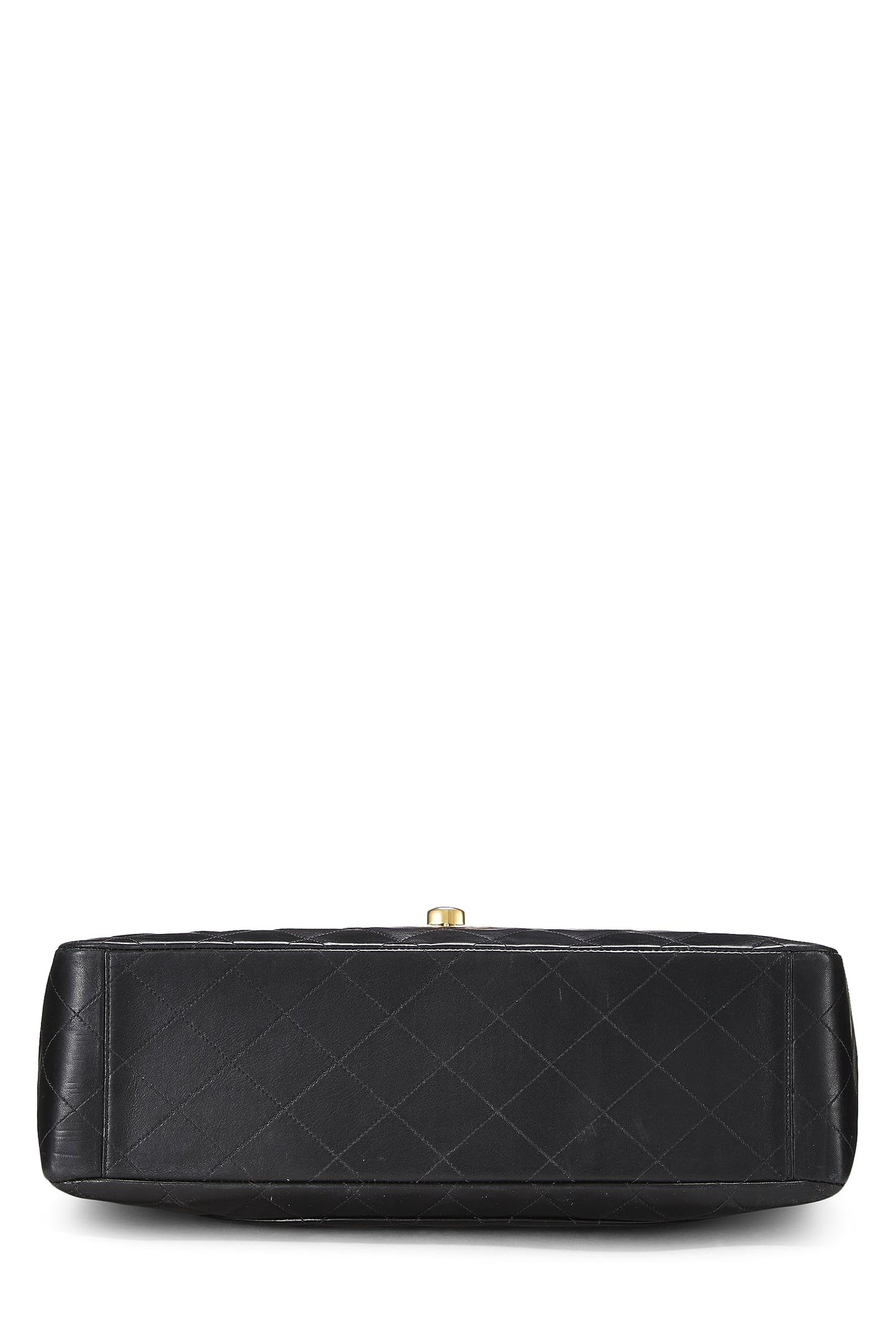 Chanel,  Black Quilted Lambskin Half Flap Maxi, Black
