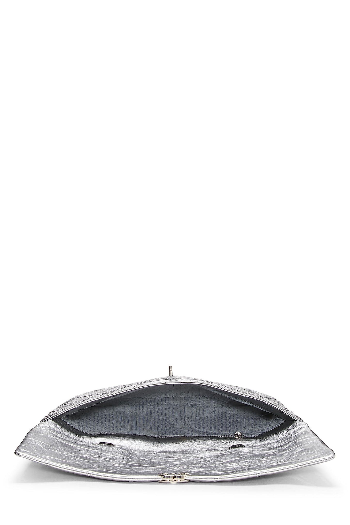 Chanel,  Metallic Silver Quilted Calfskin Big Bang Flap Large, Silver
