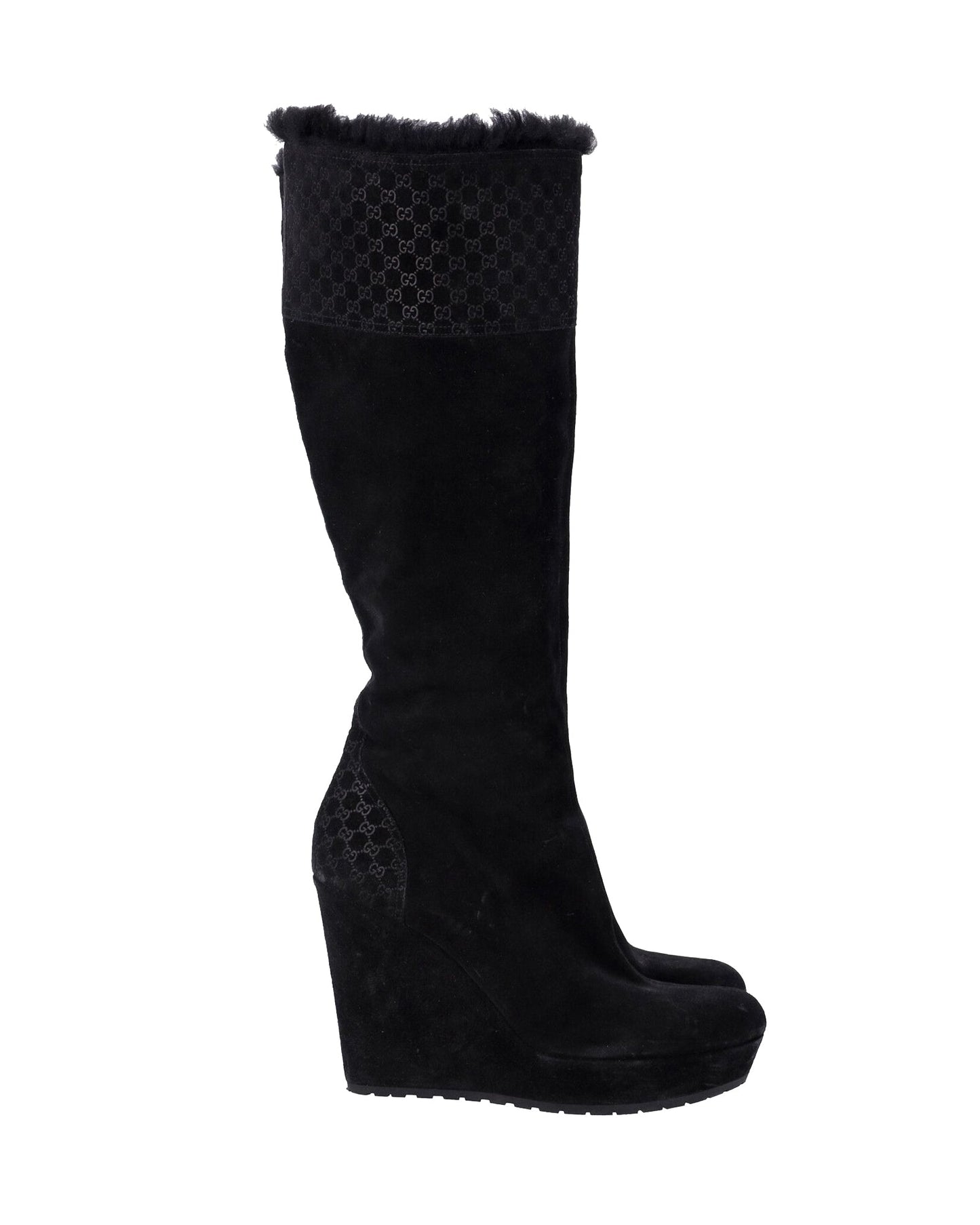 Luxury Gucci Trending 2025 MicroLuxury Gucci Trending 2025ssima Knee Boots in Black Suede