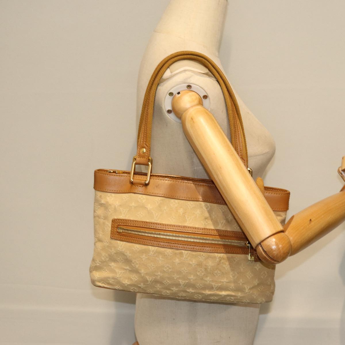 LOUIS VUITTON Monogram Mini Lucille PM Hand Bag Beige M92684 LV 72252