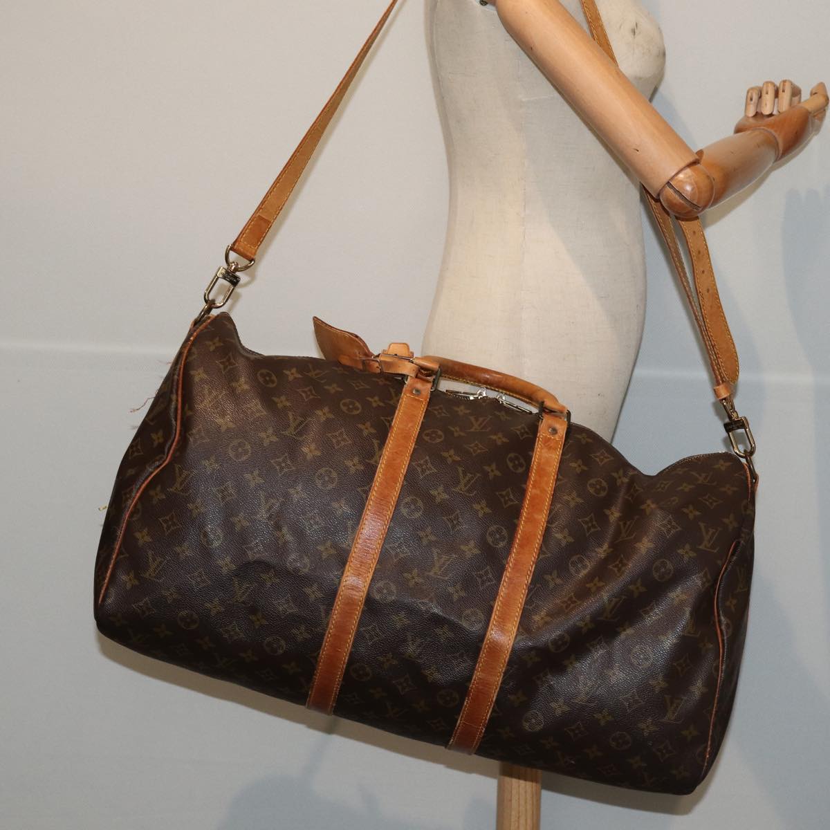 LOUIS VUITTON Monogram Keepall Bandouliere 55 Boston Bag M41414 LV 72287