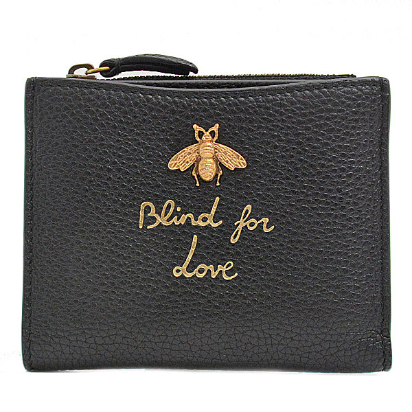 Luxury Gucci Trending 2025 Leather Animaliere Bee Design Bifold Wallet 498094