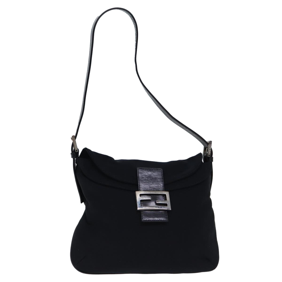 Luxury Fendi Mamma Baguette Shoulder Bag Nylon Black72512