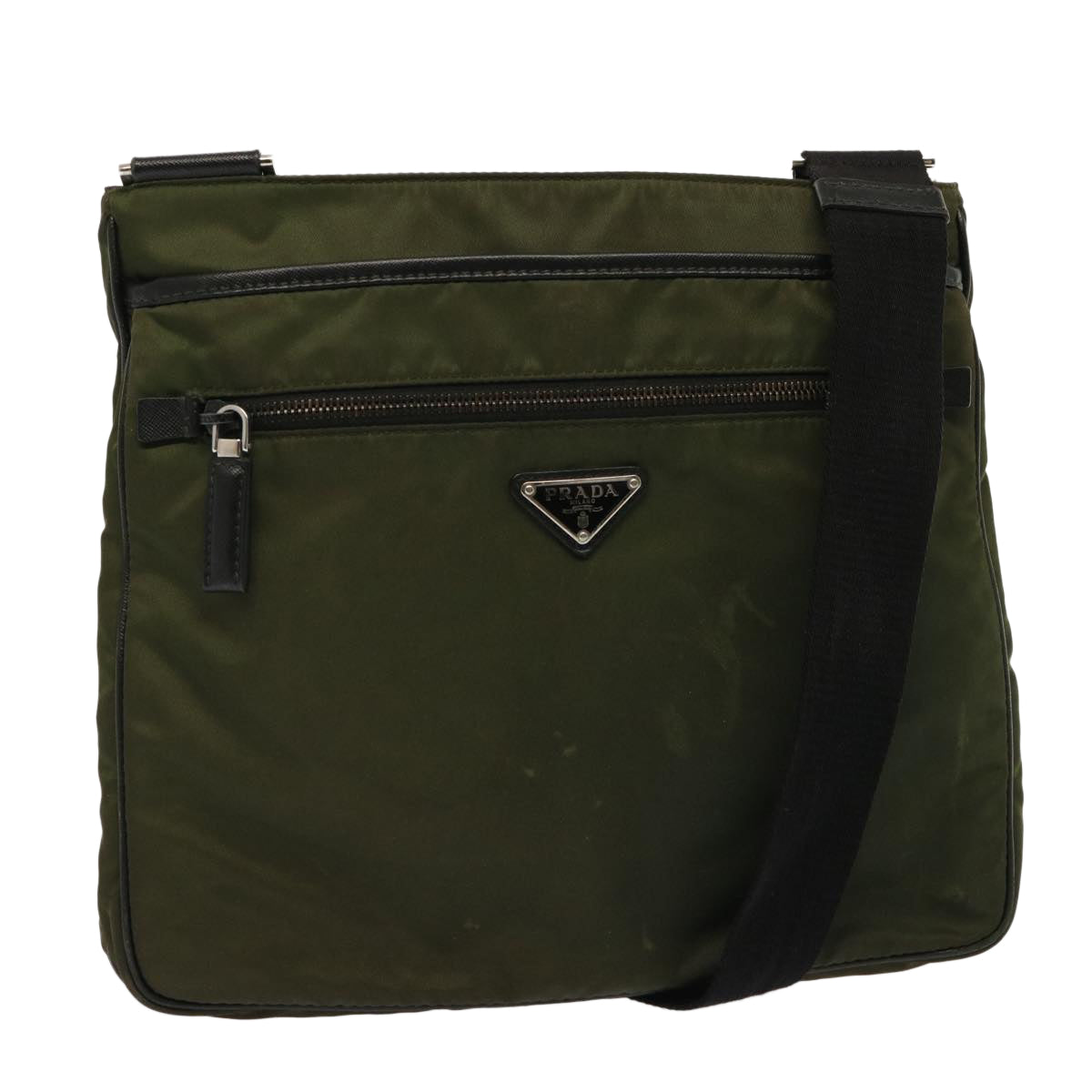 Luxury PradaShoulder Bag Nylon Khaki 72559