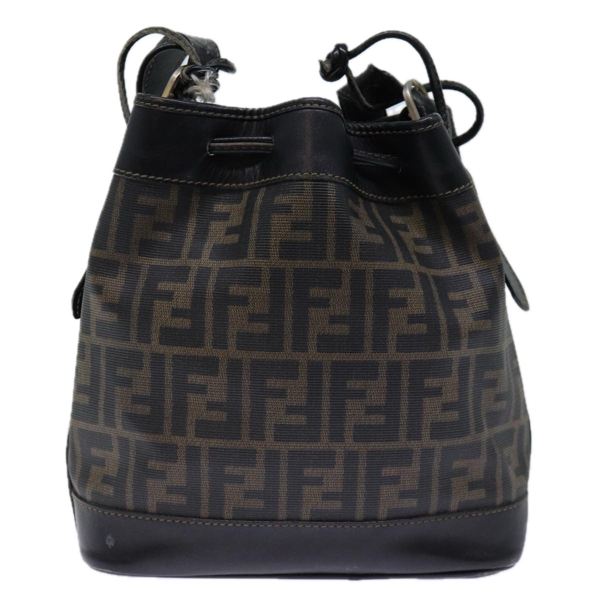 Luxury Fendi Zucca Canvas Shoulder Bag Coated Canvas Brown72598