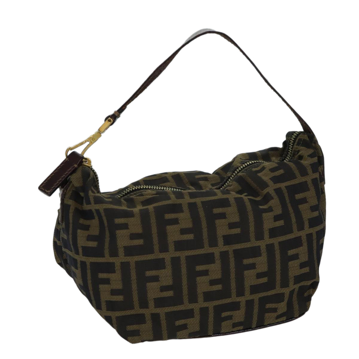 Luxury Fendi Zucca Canvas Hand Bag Brown Black72618