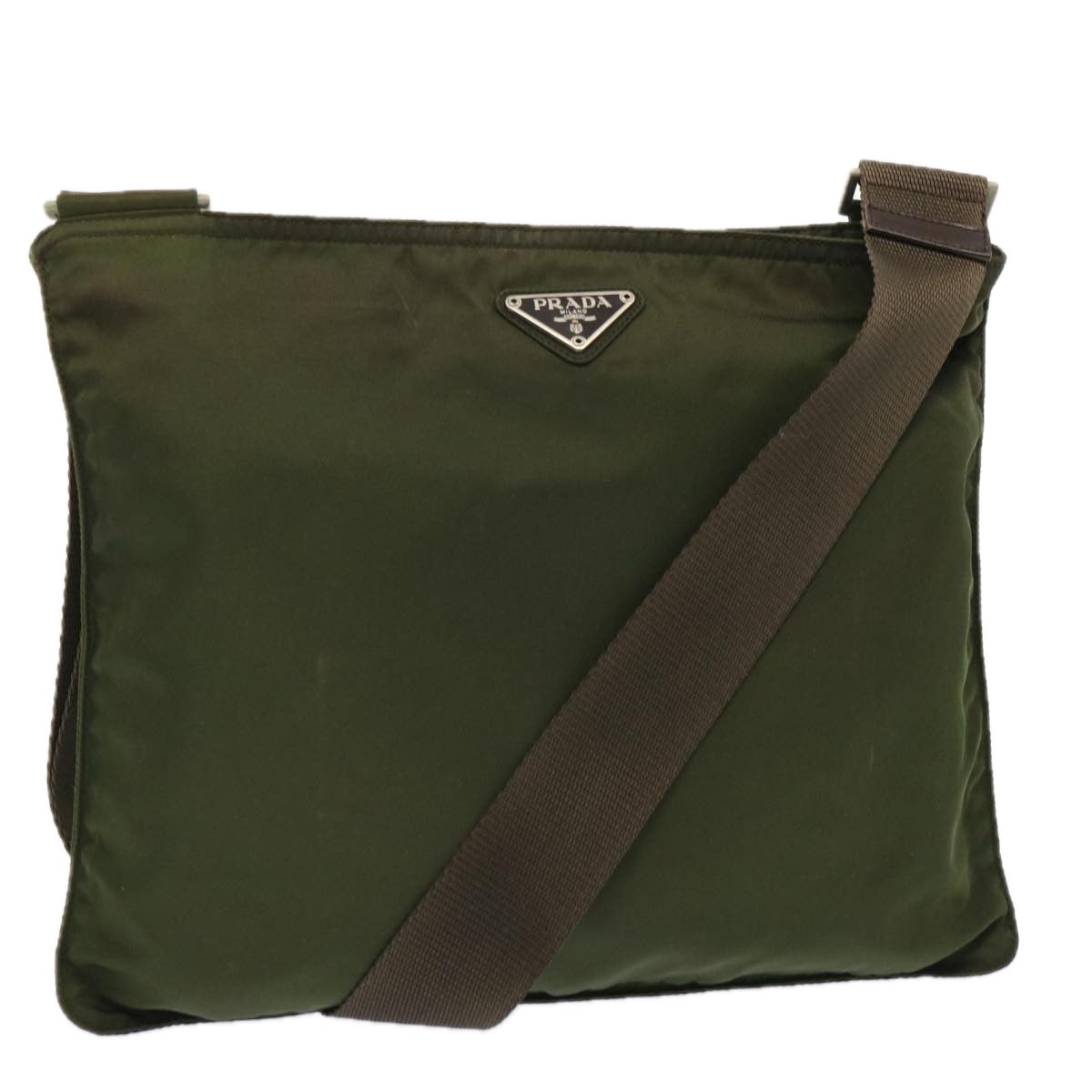 Luxury PradaShoulder Bag Nylon Khaki 72628