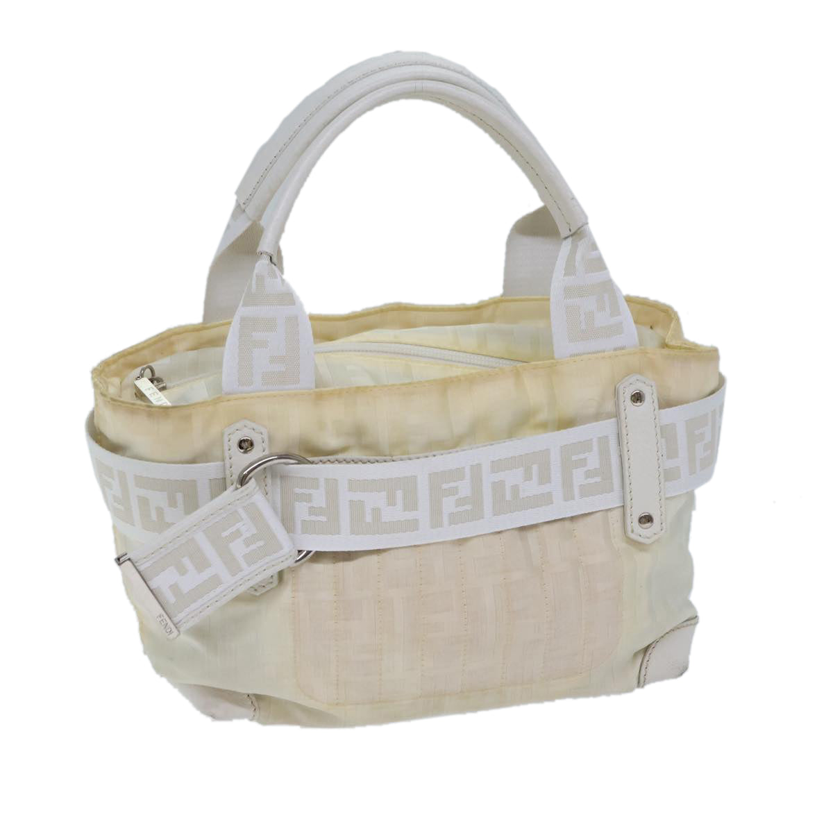 Luxury Fendi Zucca Canvas Hand Bag Nylon White72631