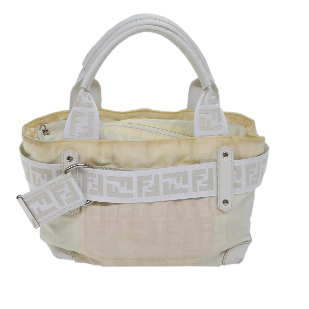 Luxury Fendi Zucca Canvas Hand Bag Nylon White72631