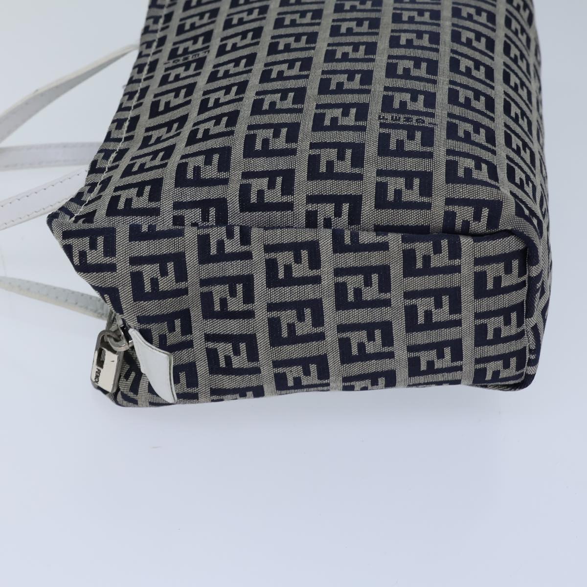 Luxury Fendi Zucchino Canvas Hand Bag Navy White72635