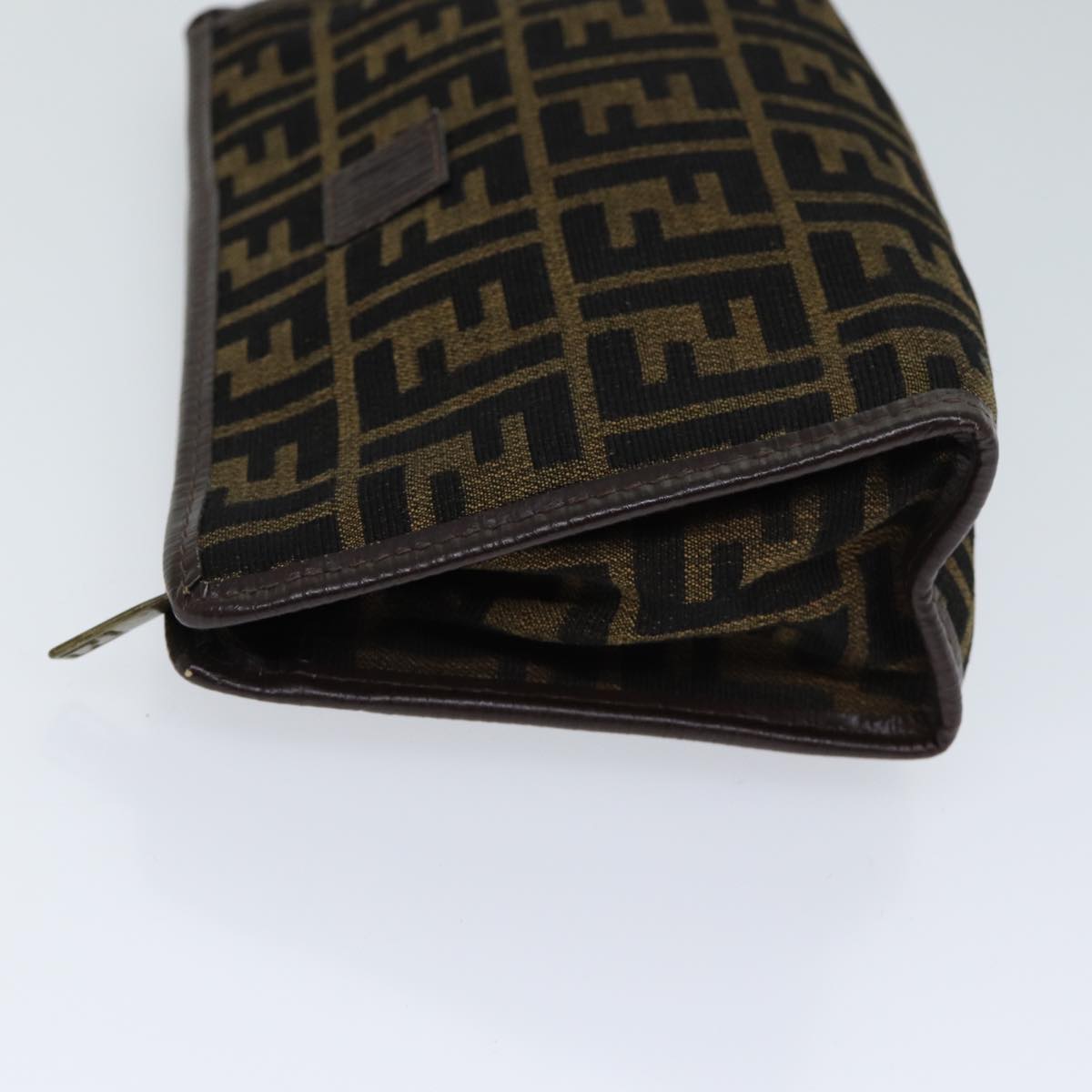 Luxury Fendi Zucca Canvas Clutch Bag Brown Black72651