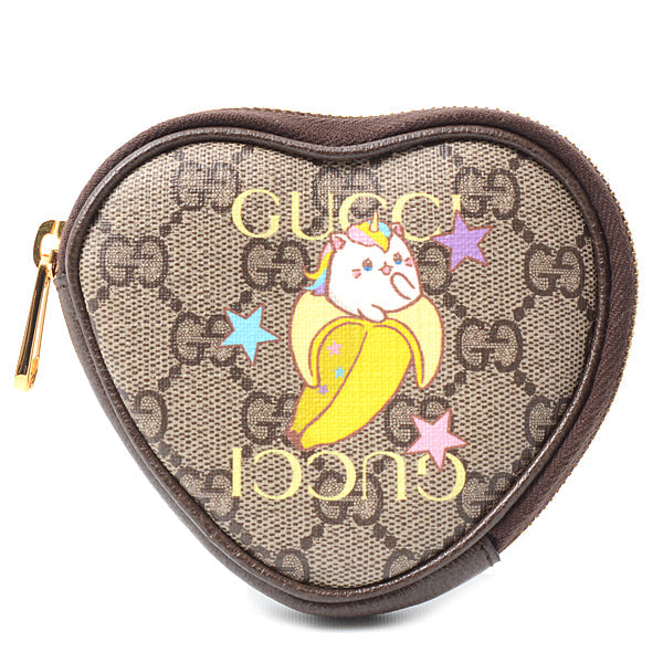 Luxury Gucci Trending 2025 Heart Shape Coin Case Beige 701062