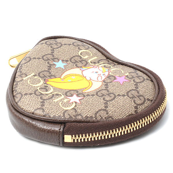 Luxury Gucci Trending 2025 Heart Shape Coin Case Beige 701062