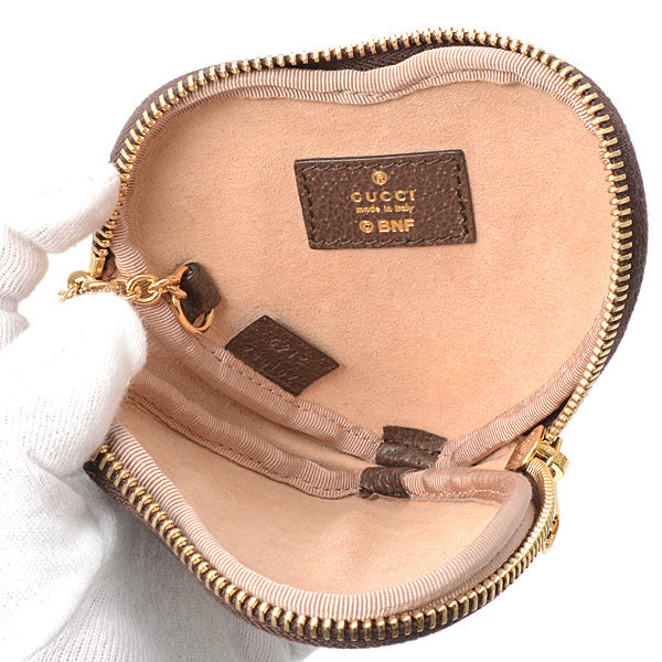 Luxury Gucci Trending 2025 Heart Shape Coin Case Beige 701062