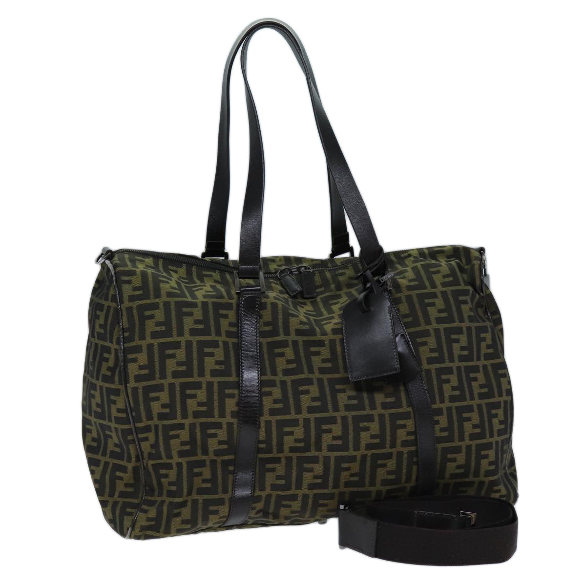 Luxury Fendi Zucca Canvas Boston Bag 2way Brown72698