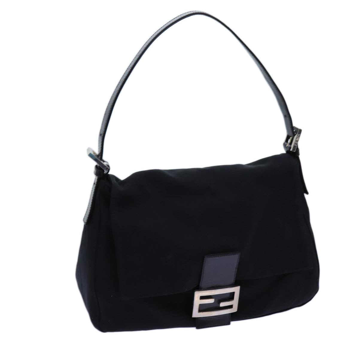 Luxury Fendi Mamma Baguette Shoulder Bag Nylon Black72742